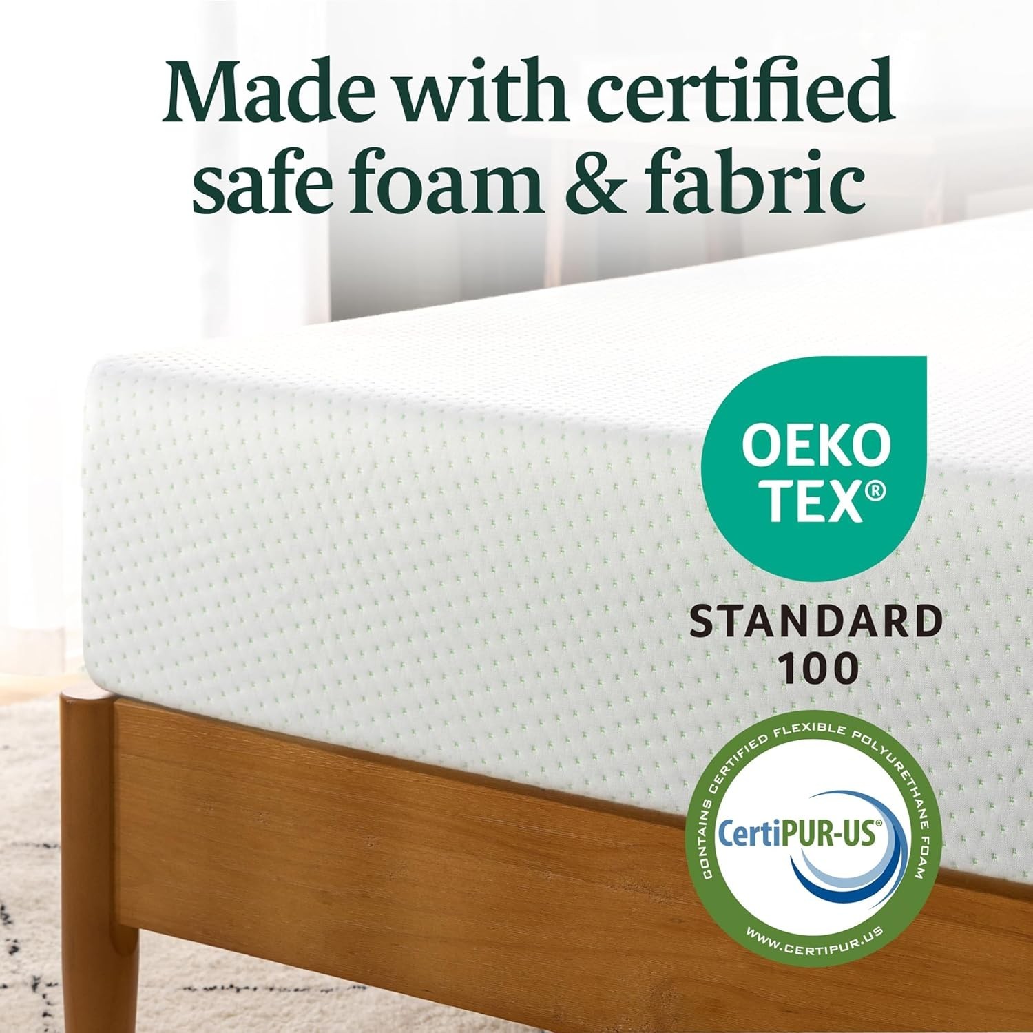 Narrow Twin Green Tea Memory Foam Mattress 75×30, Zoned Pressure Relief Design