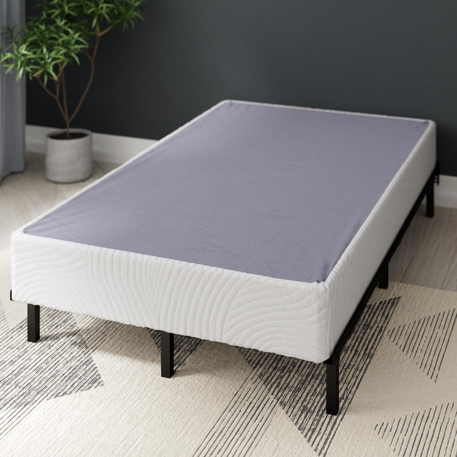 ZINUS EDGAR 8 INCH BAMBOO BOX SPRING MATTRESS FOUNDATION TWIN – – Scratch & Dent
