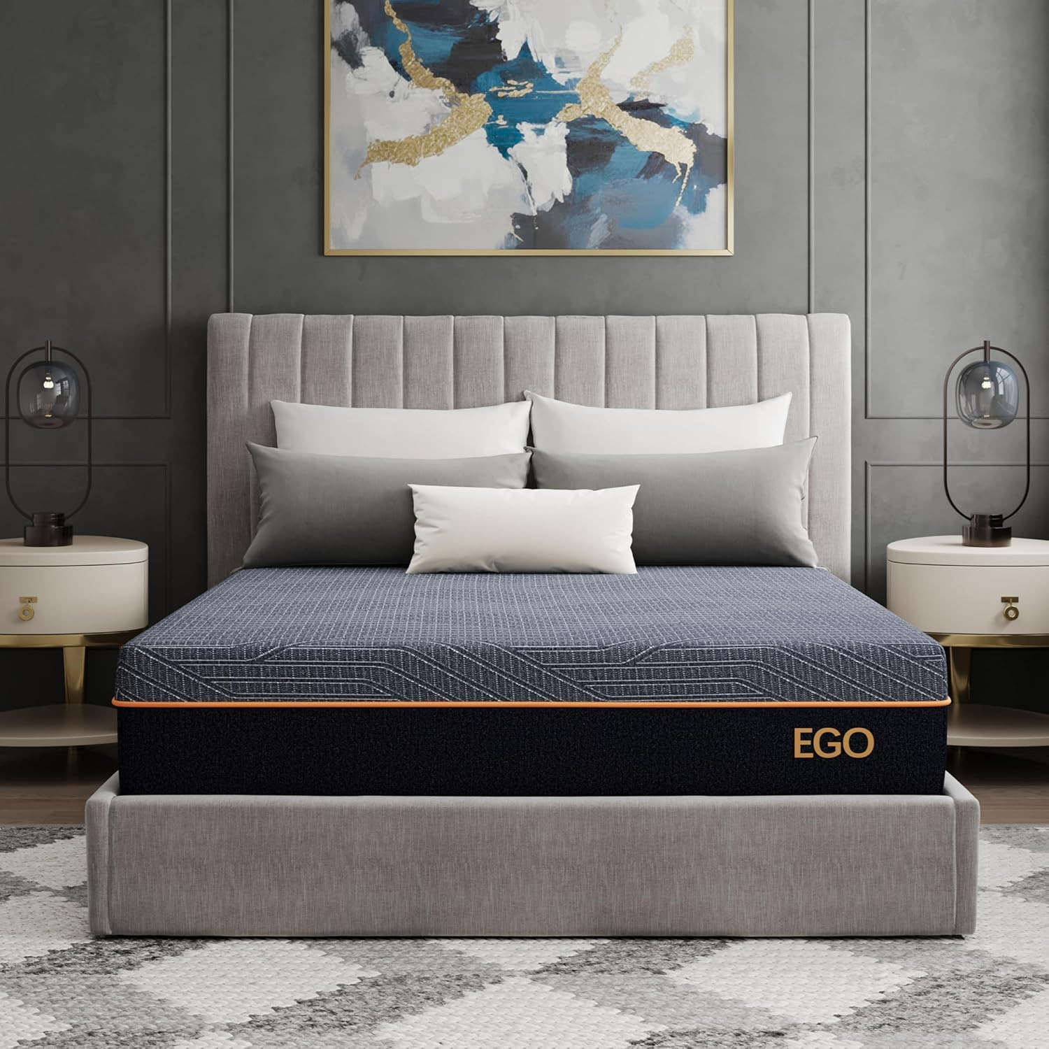 EGOHOME 12″ Queen Hybrid Mattress, Memory Foam & Pocket Springs, CertiPUR-US
