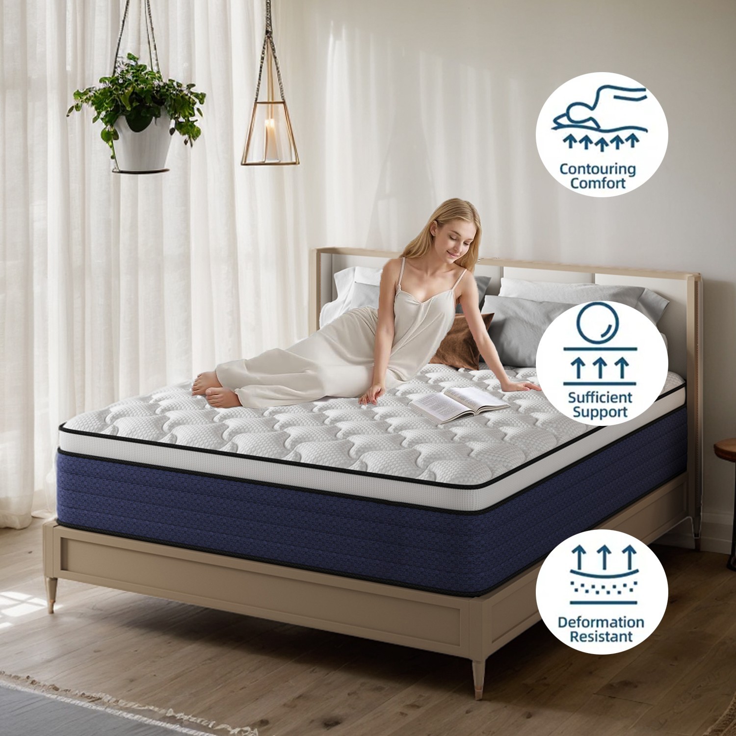 8″10″12″14 Twin Full Queen King Size Mattress in a Box Hybrid Spring Memory Foam