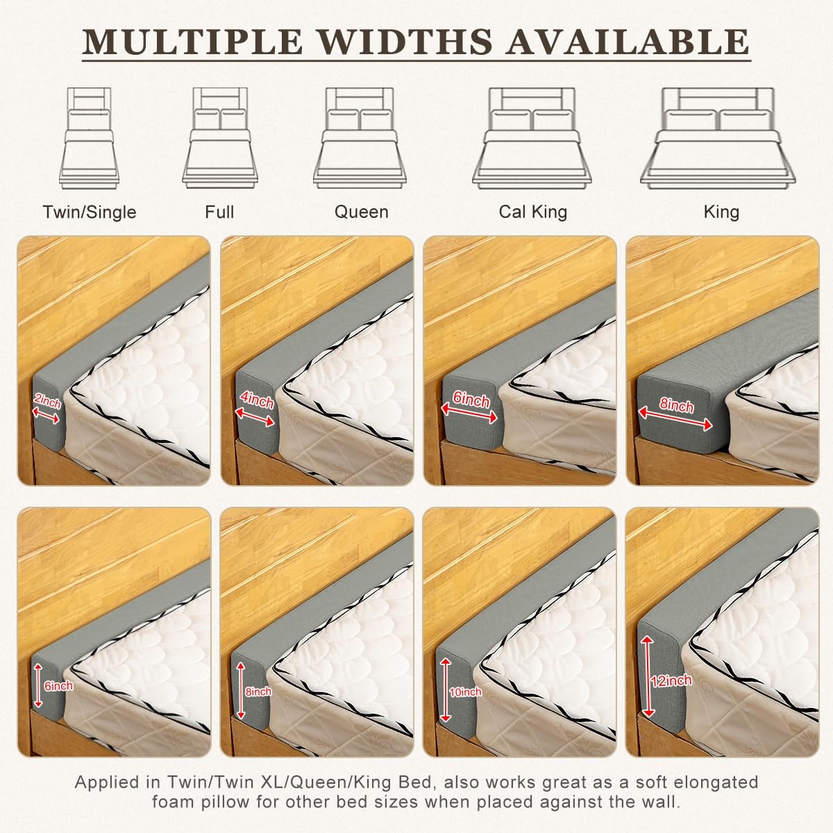Bed Gap Filler/Mattress Space Filler, Mattress Extender for Twin/Full/Queen/K…