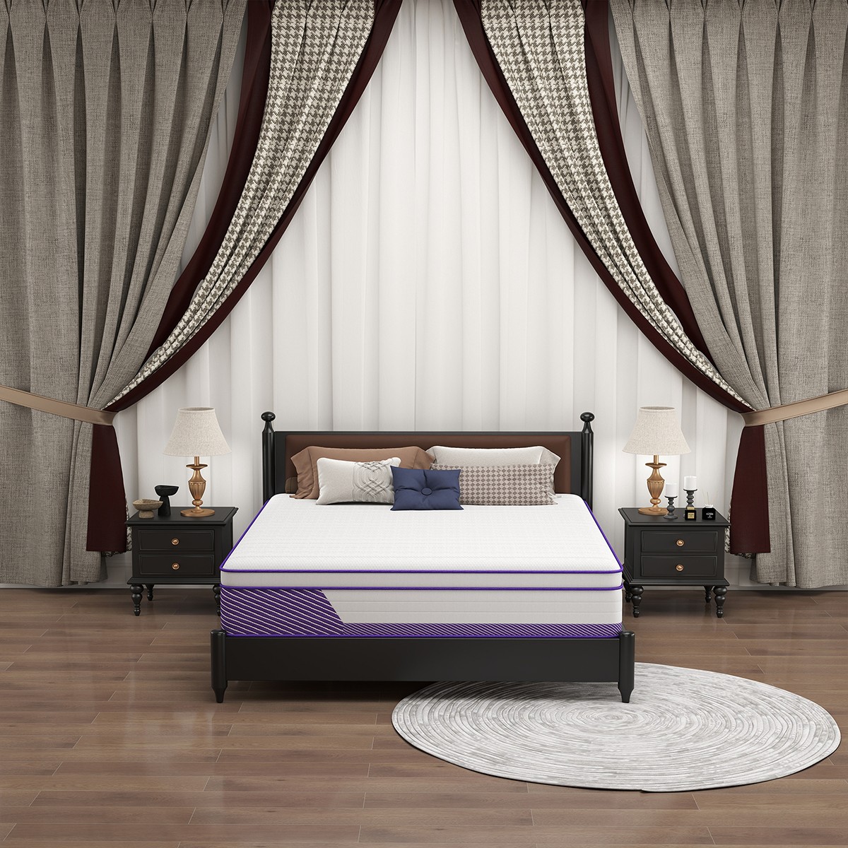 12 Inch King Mattress Gel Memory Foam Pocket Spring Medium Firm Bed in a Box