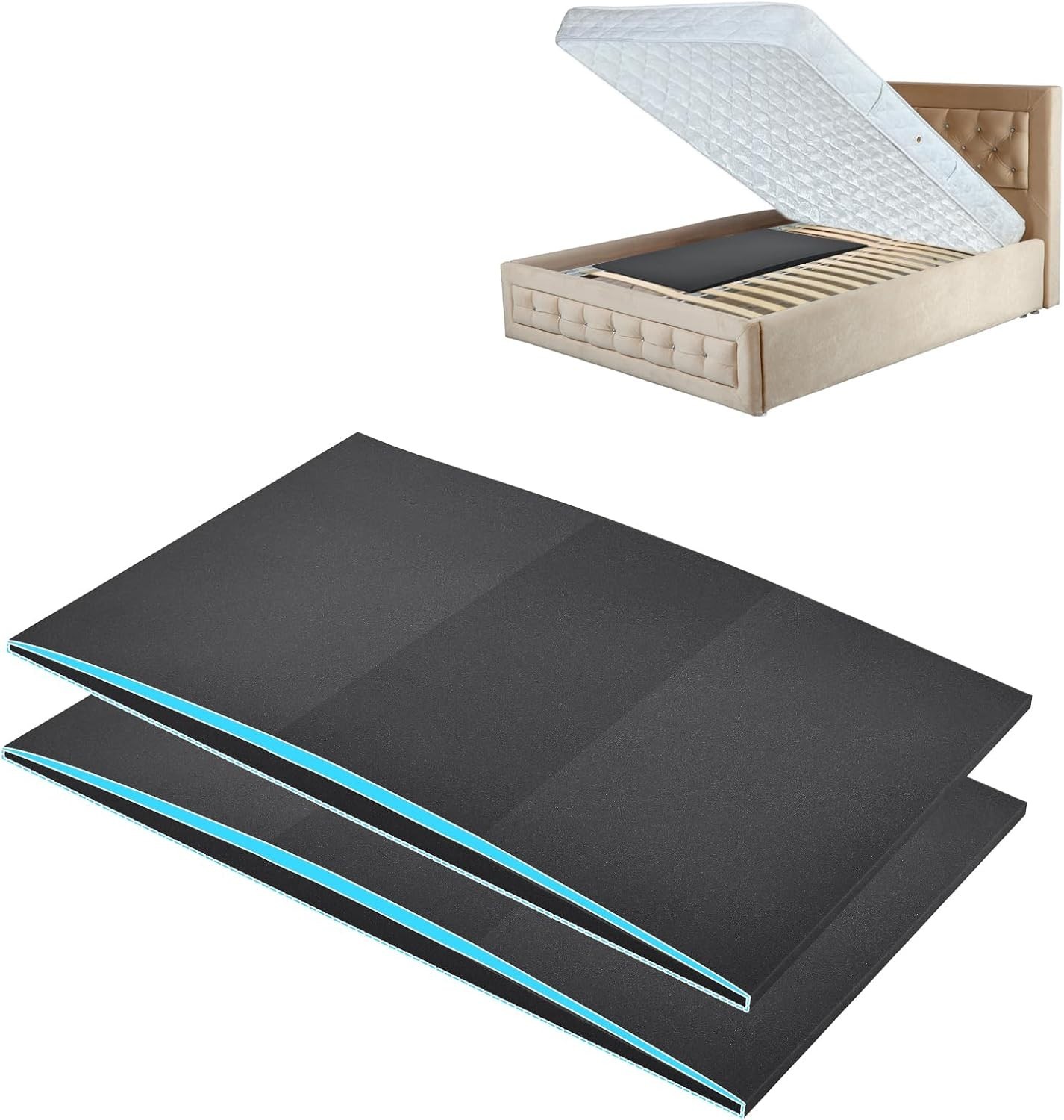 47x25x2 Sagging Mattress Fix – Durable High Density Foam Support Pads, Set of 2