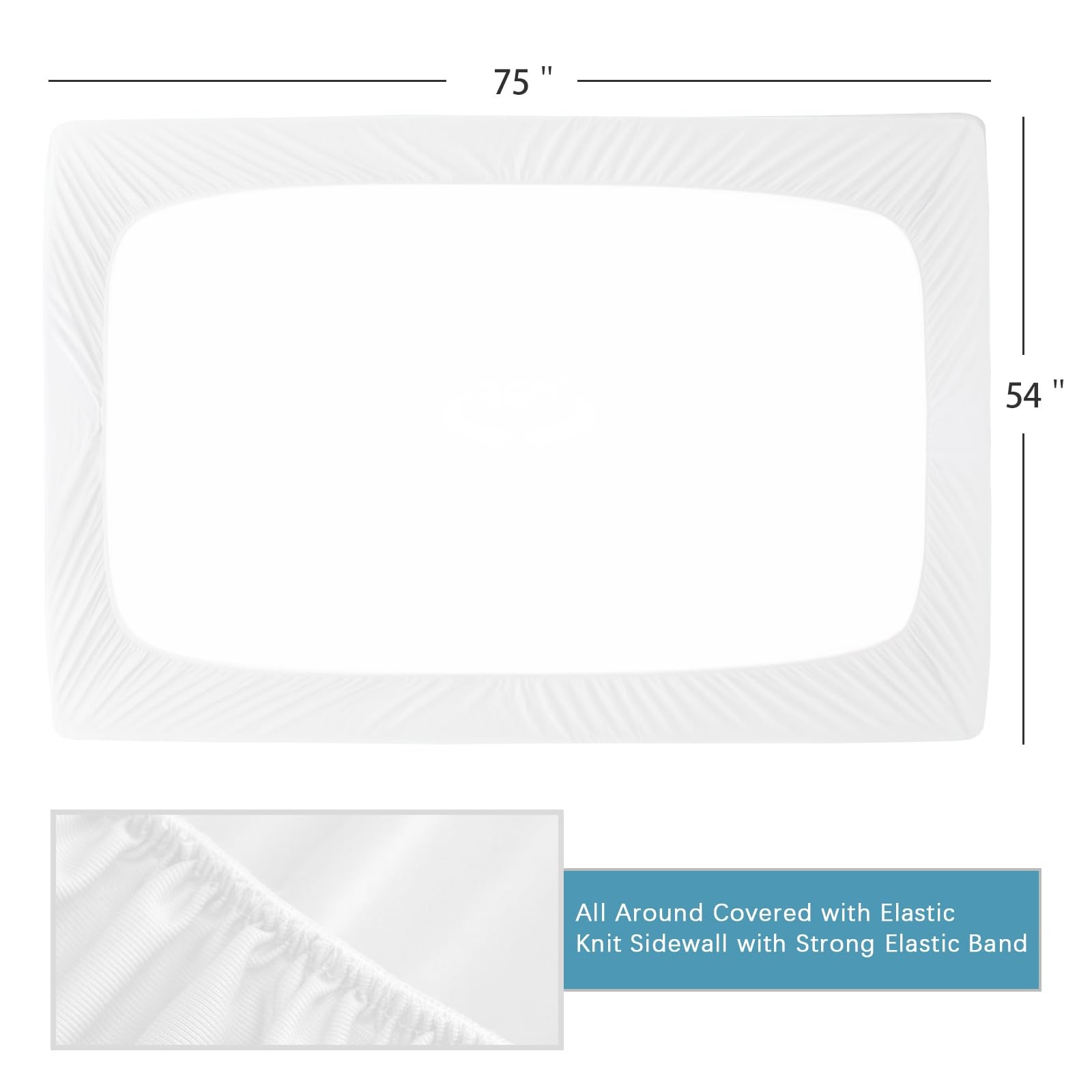 2 Pack Full Size Mattress Protector 54″ x 75″, White