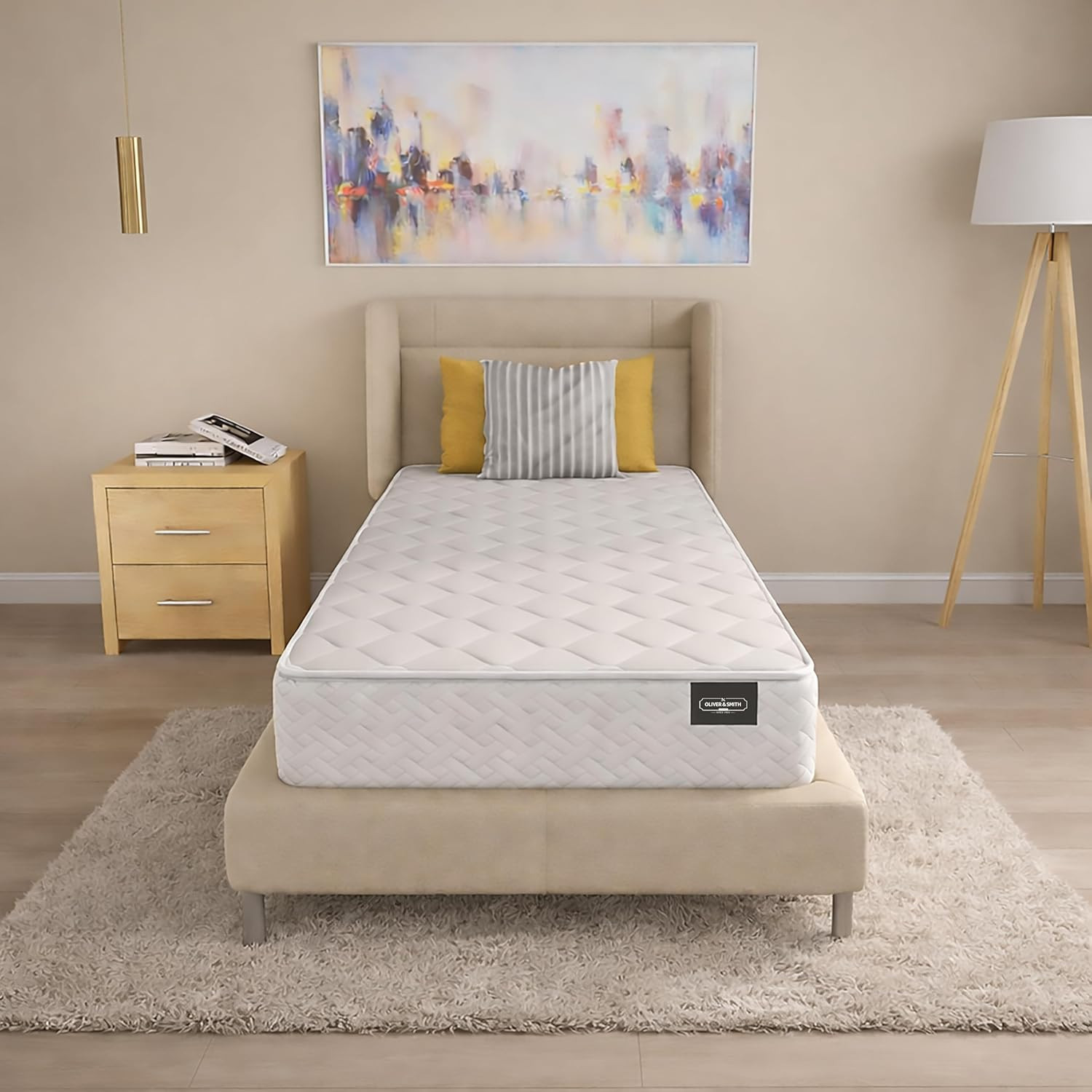 Medium Firm Twin Mattress 6″ Pocket Coil Euro Top – Rolled in a Box