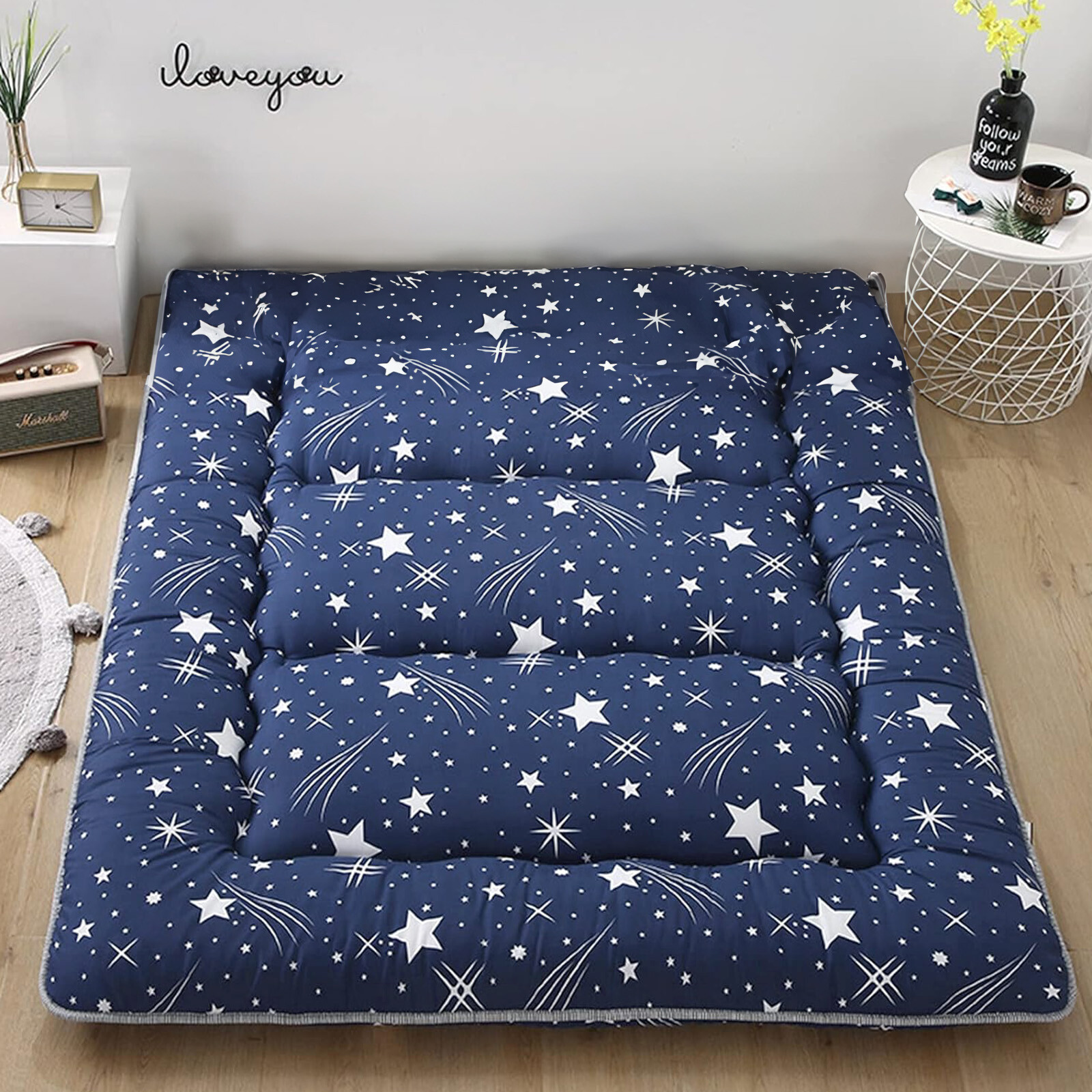 Japanese Futon Floor Mattress Thick Tatami Sleeping Pad Roll-Up Camping Mattress
