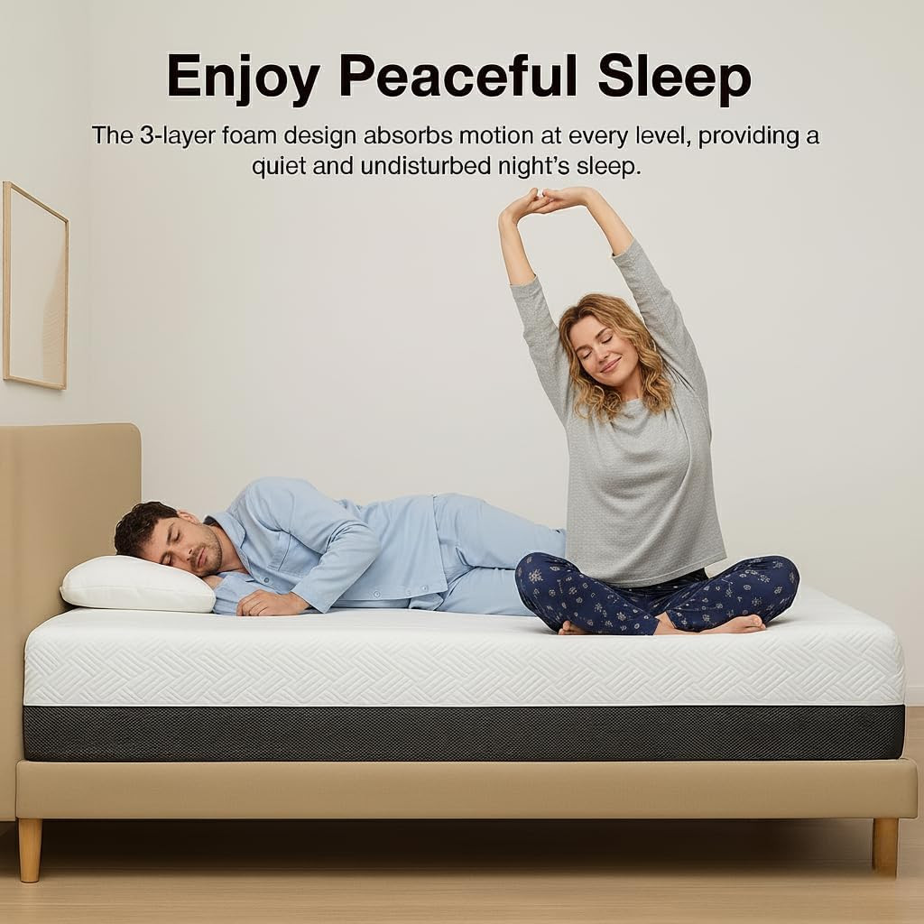 Omne Fria 12” Gel Memory Foam California King Mattress – Plush & Cooling