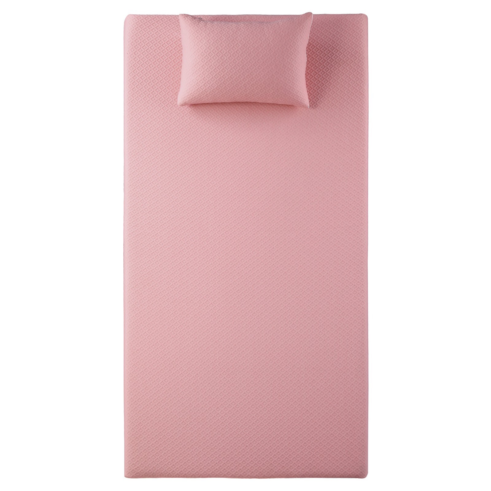 7″ Twin Size Memory Foam Mattress and Pillow Set, Pink, Breathable Double Layer