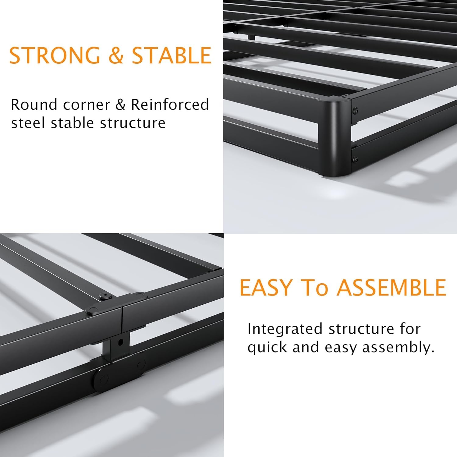 Queen Box Spring 3″ Low-Profile Heavy Duty Metal Base 3000lb Mattress Foundation