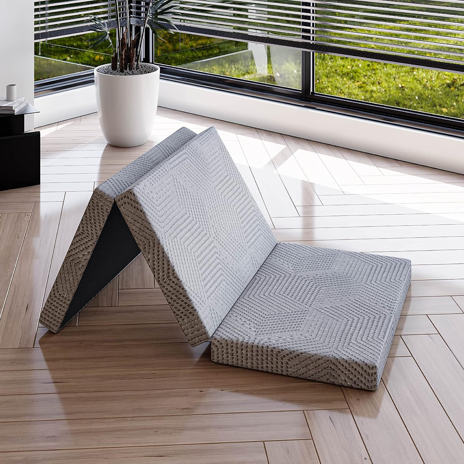Folding Mattress 4 Inch Tri Folding Memory Foam Mattress, Portable Trifold Mattr