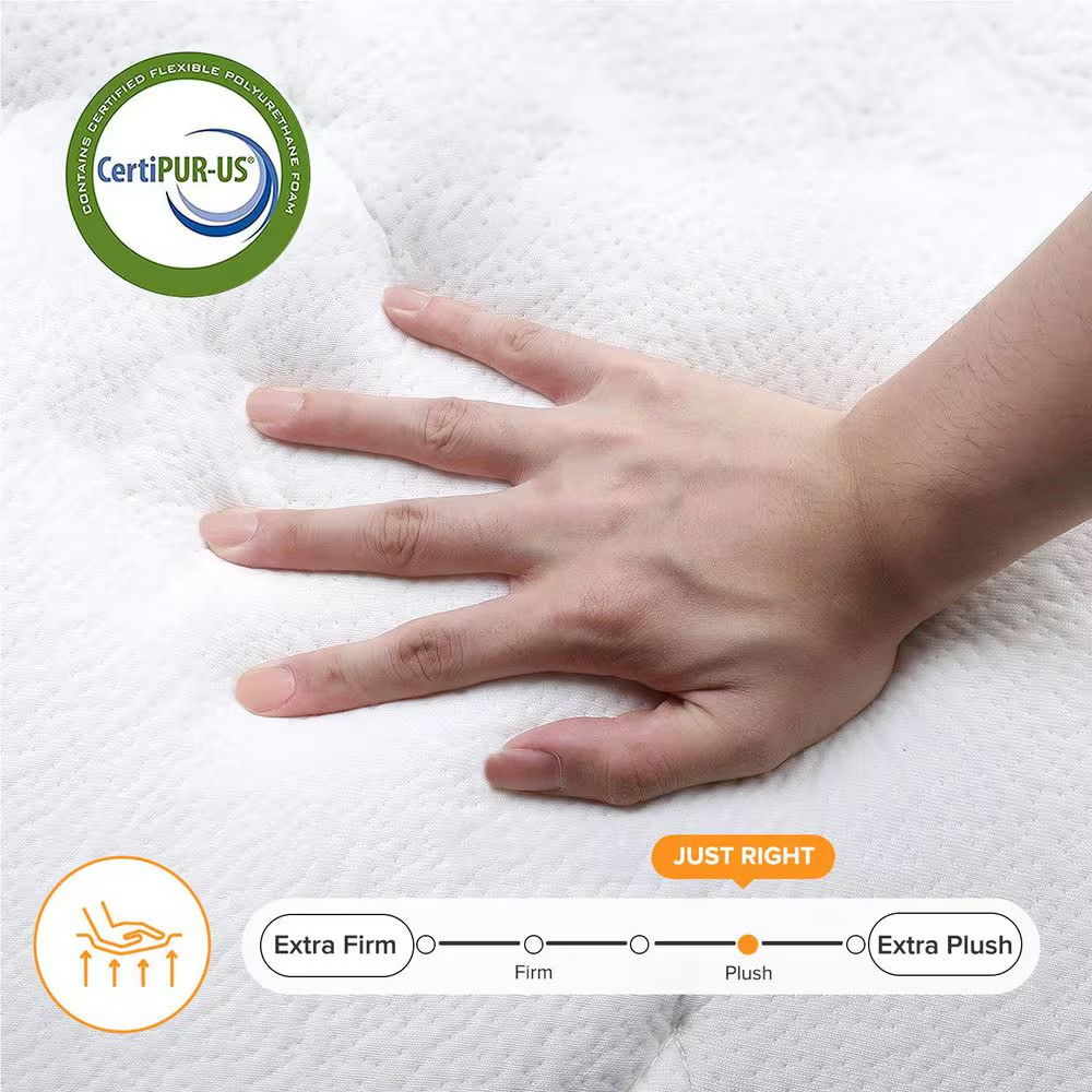 Queen Size Plush Hybrid Gel Memory Foam 12 In. Innerspring Euro Top Motion Isola