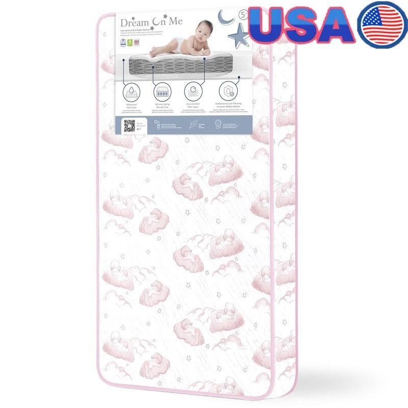 Twilight Crib Mattress Innerspring Waterproof Firm Support Hypoallergenic 5in US