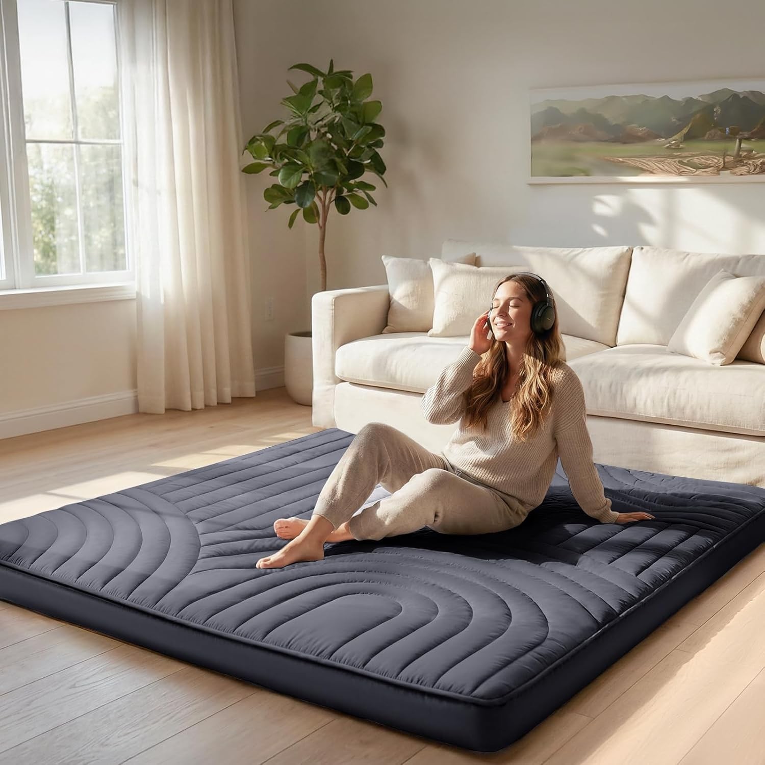 Japanese Floor Mattress Futon Mattress Size, Thicken Roll Up