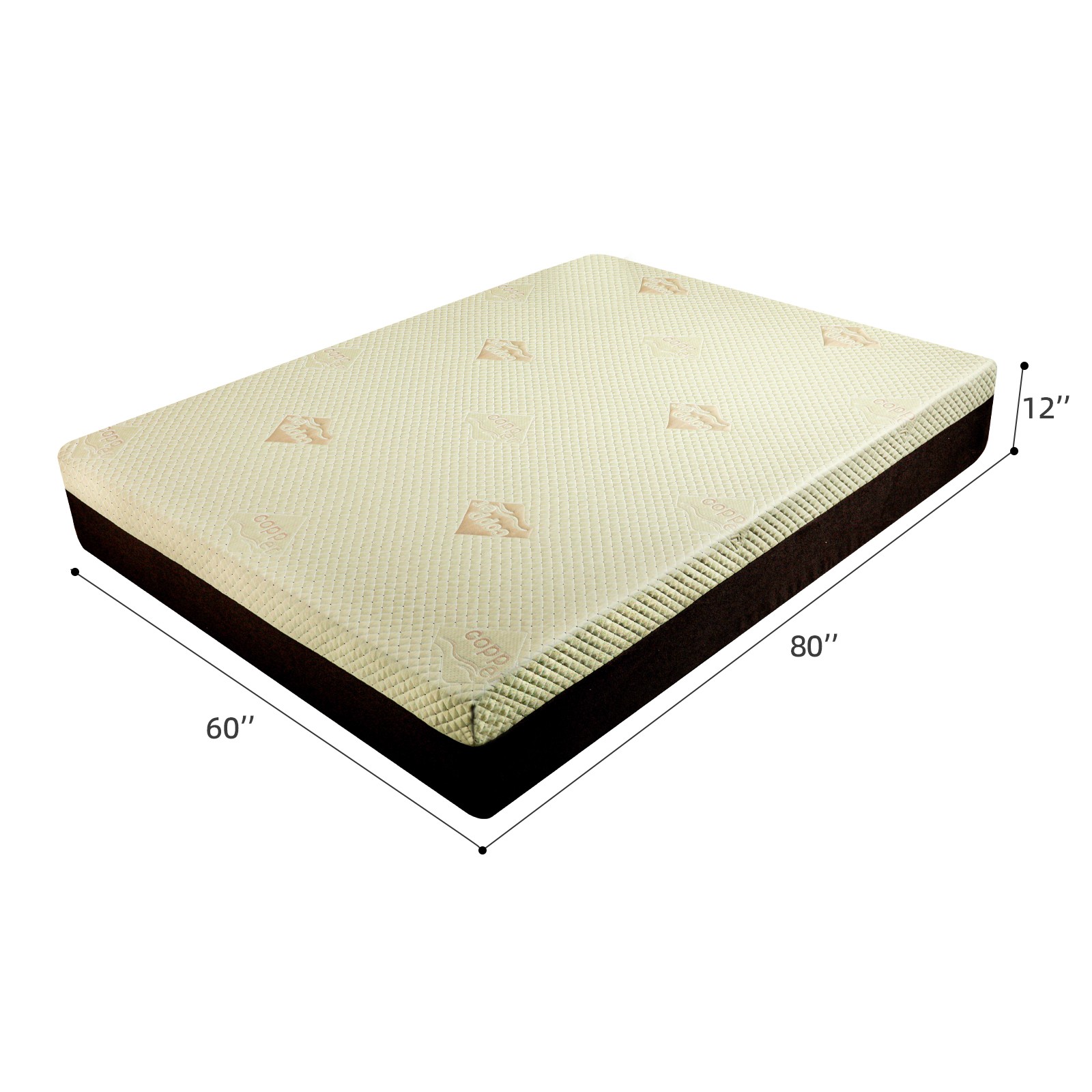 EGOHOME Queen Mattress 12 Inch Copper Cooling Gel Memory Foam for Back Pain