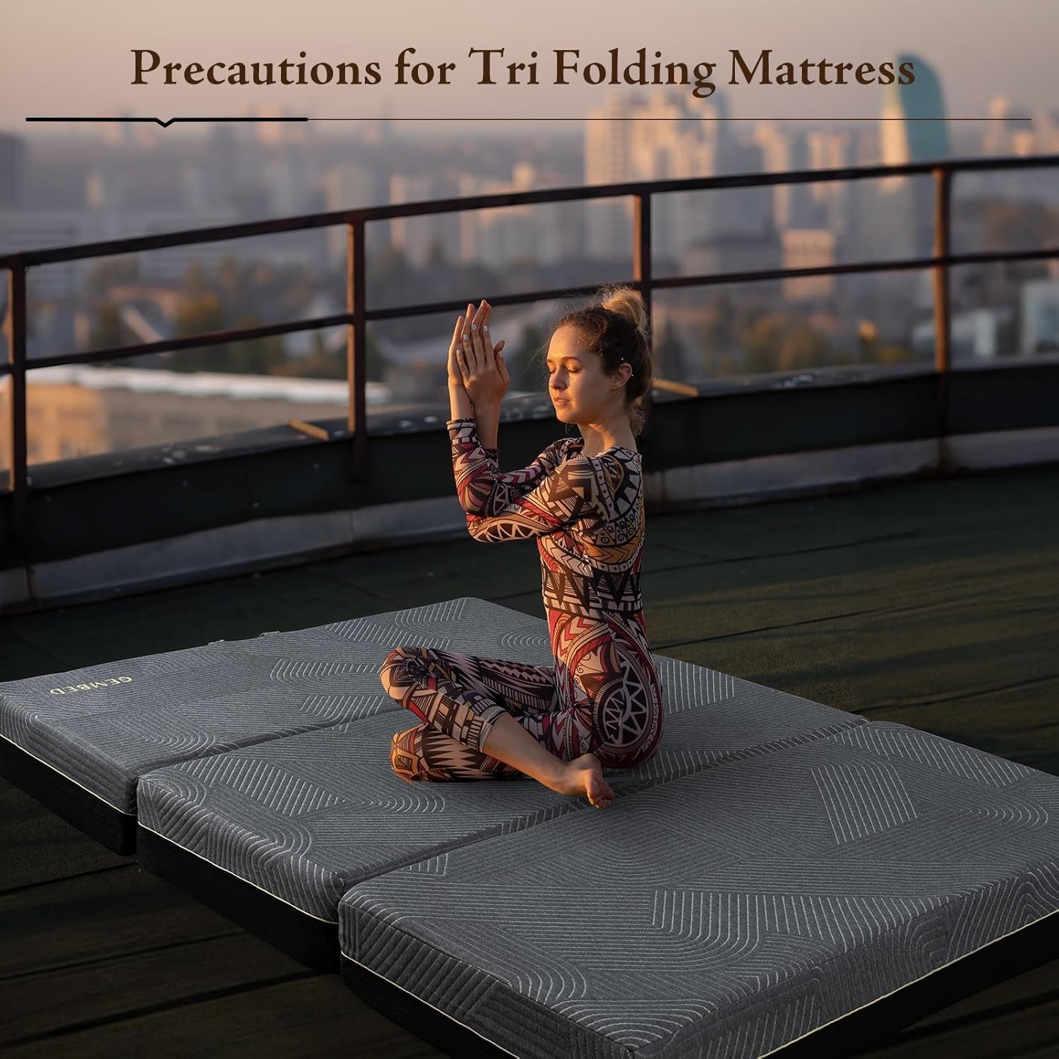 Tri Folding Memory Foam Mattress Floor Chair Sofa Bed, Full 6 Inch 73″x52″x6″