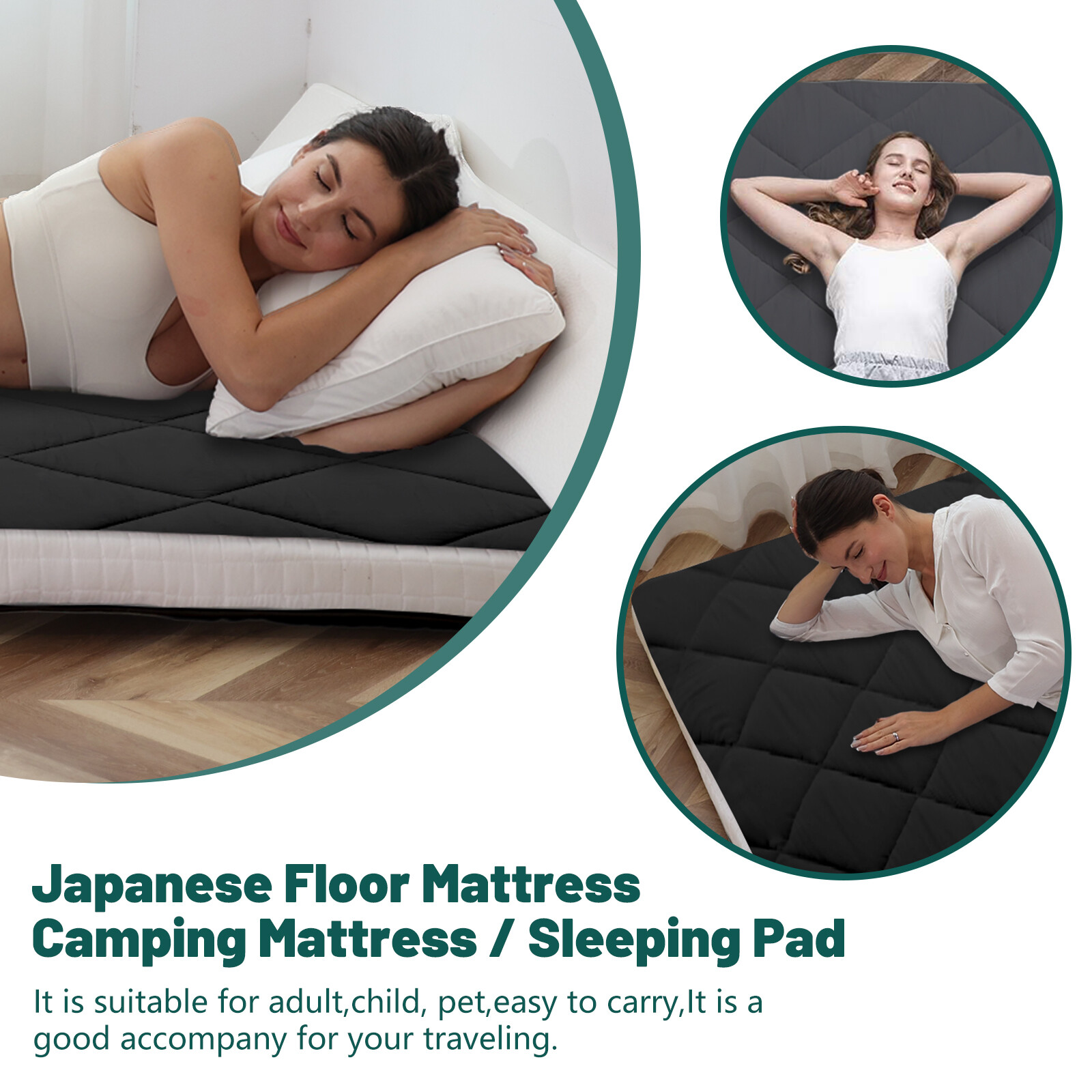 NAIZEA Japanese Floor Tatami Mattress Mat Foldable Floor Straw Sleep Matter Yoga