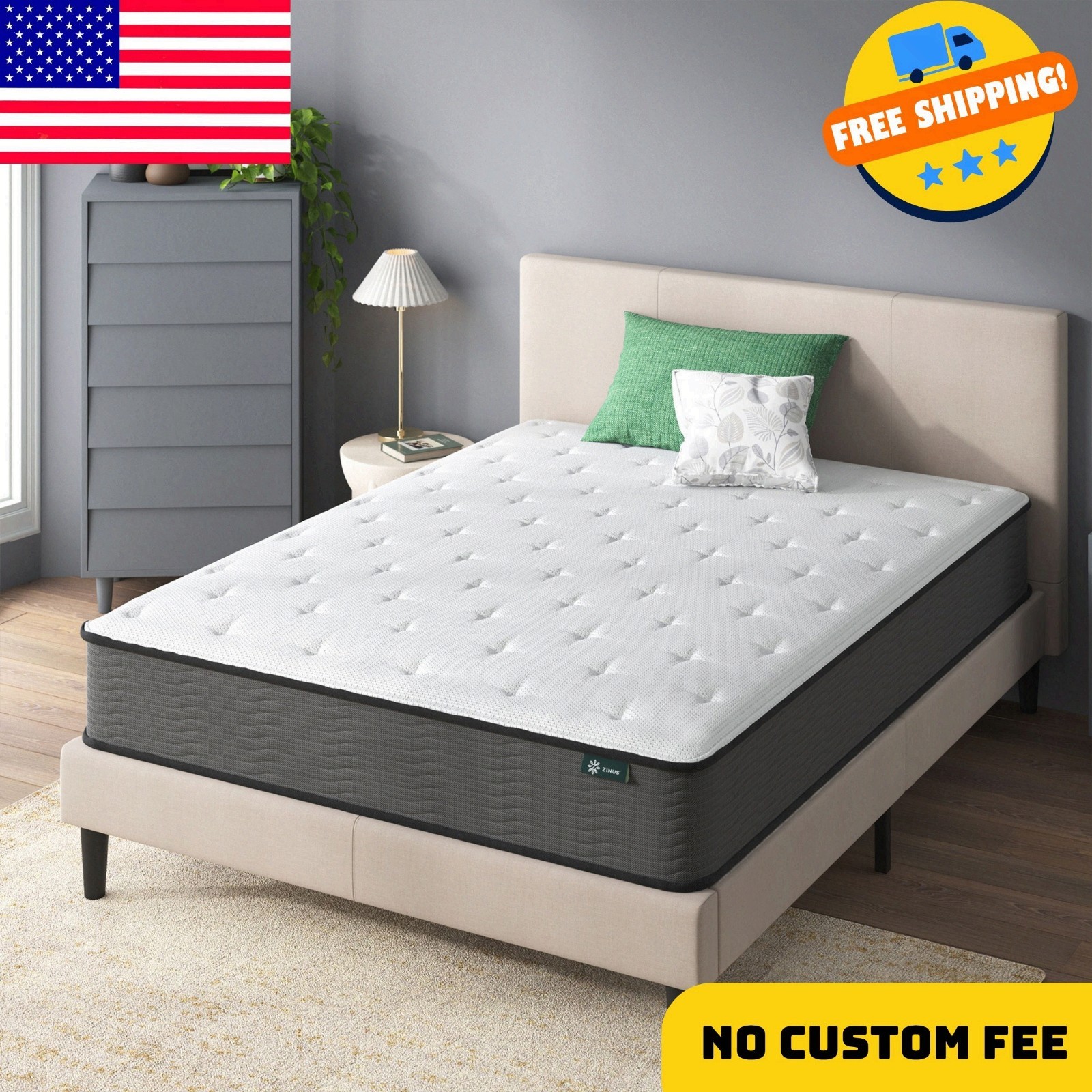 Support Plus 10″ Twin Tight Top Medium Hybrid Mattress with Comfort Foam