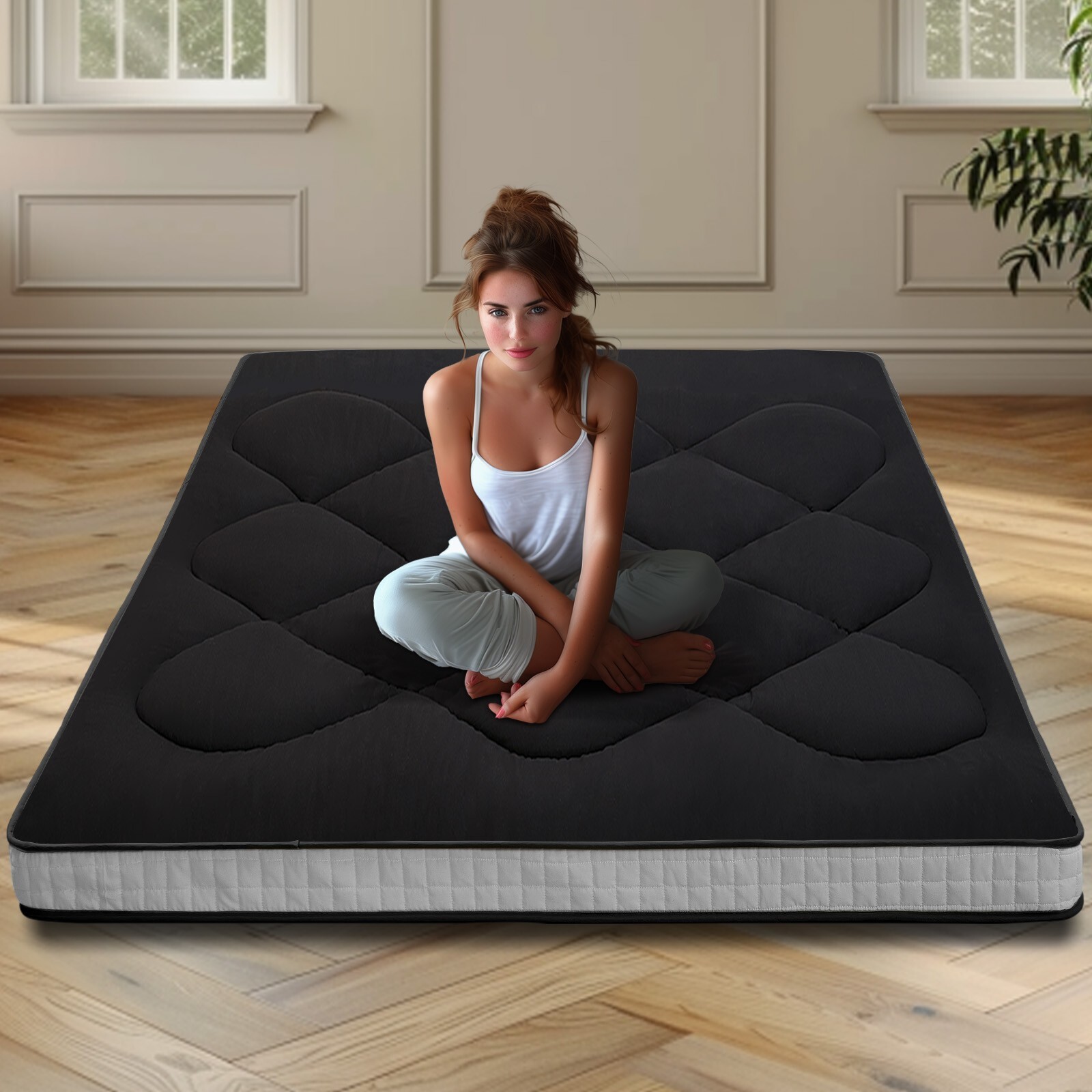NAIZEA Memory Foam Mattress 2.5 inch / 4 inch Folding Mattress Travel Guest Mat
