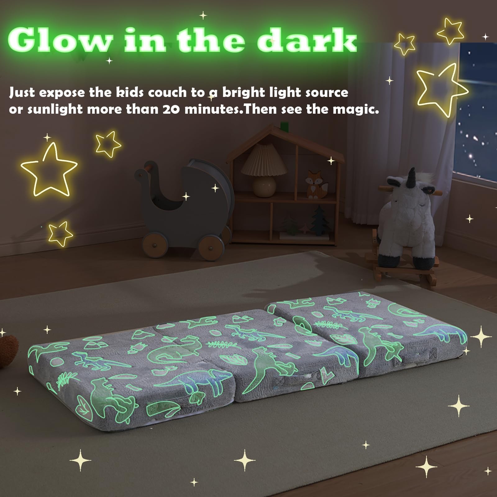 Foldable Floor Mattress for Kids,Folding Toddler Floor Nap Mat for Sleeping D…