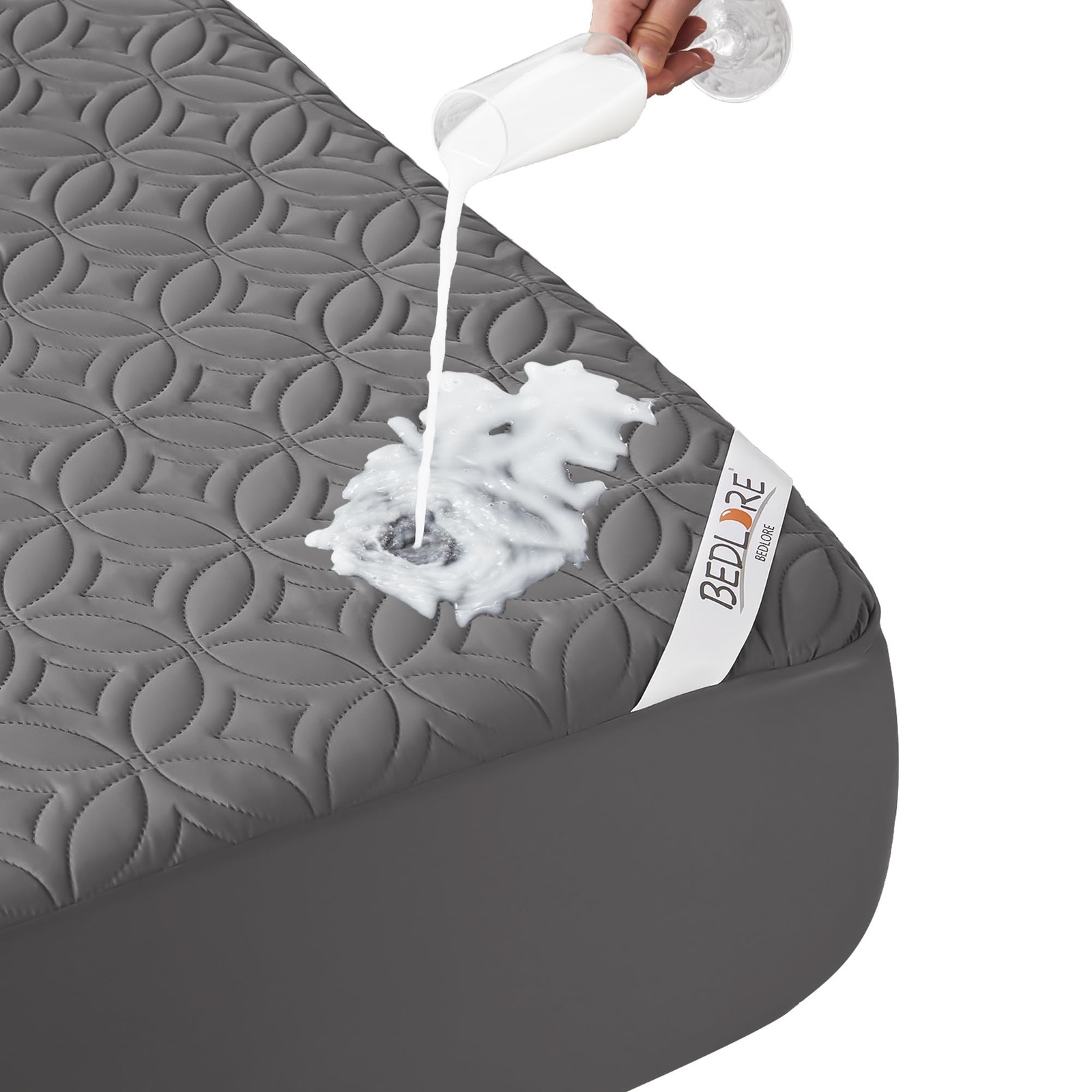 BEDLORE Waterproof Mattress Protector, King Size Pad King, 1 Gray