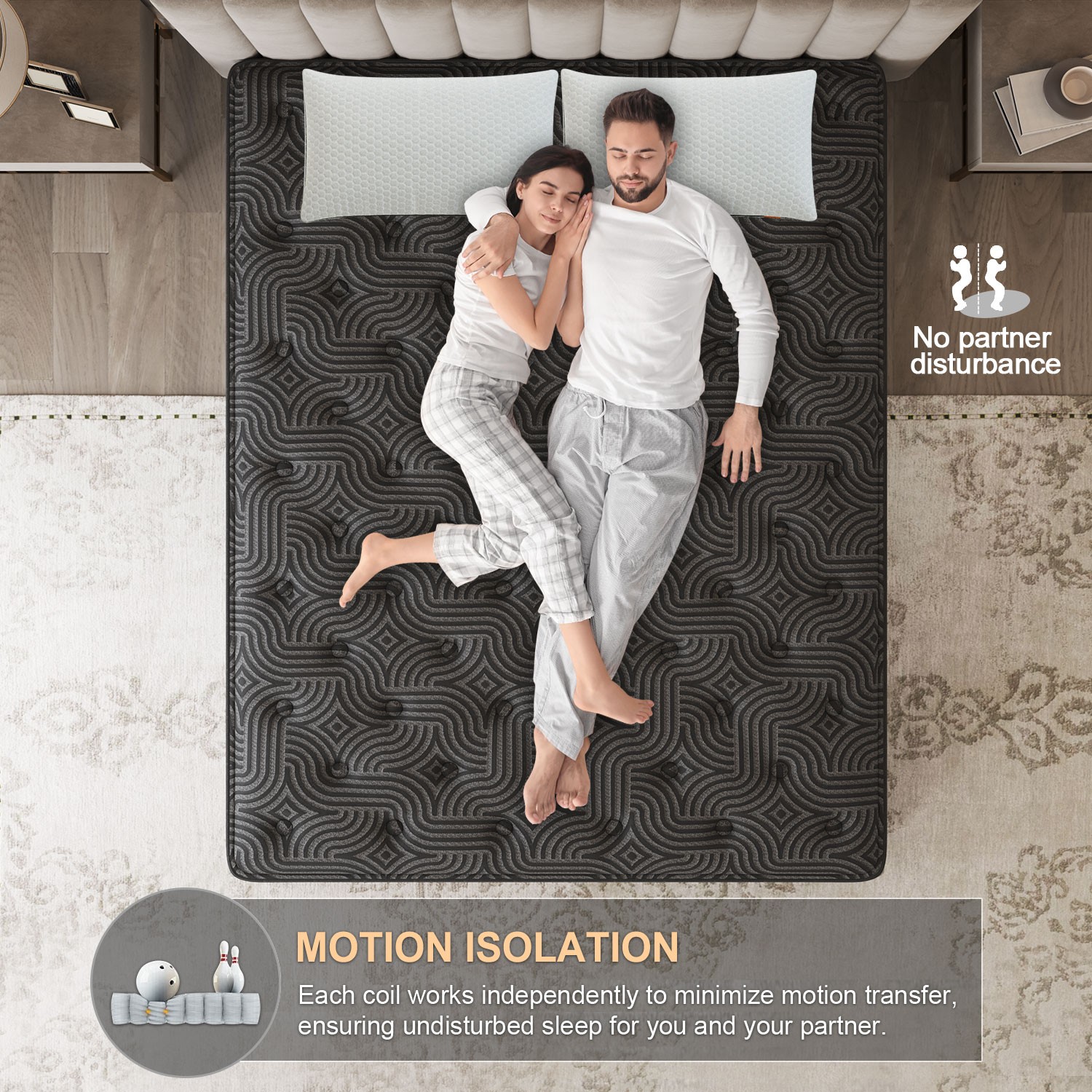 9″12″14″ Twin Full Queen King Size Mattress in a Box Hybrid Spring Memory Foam