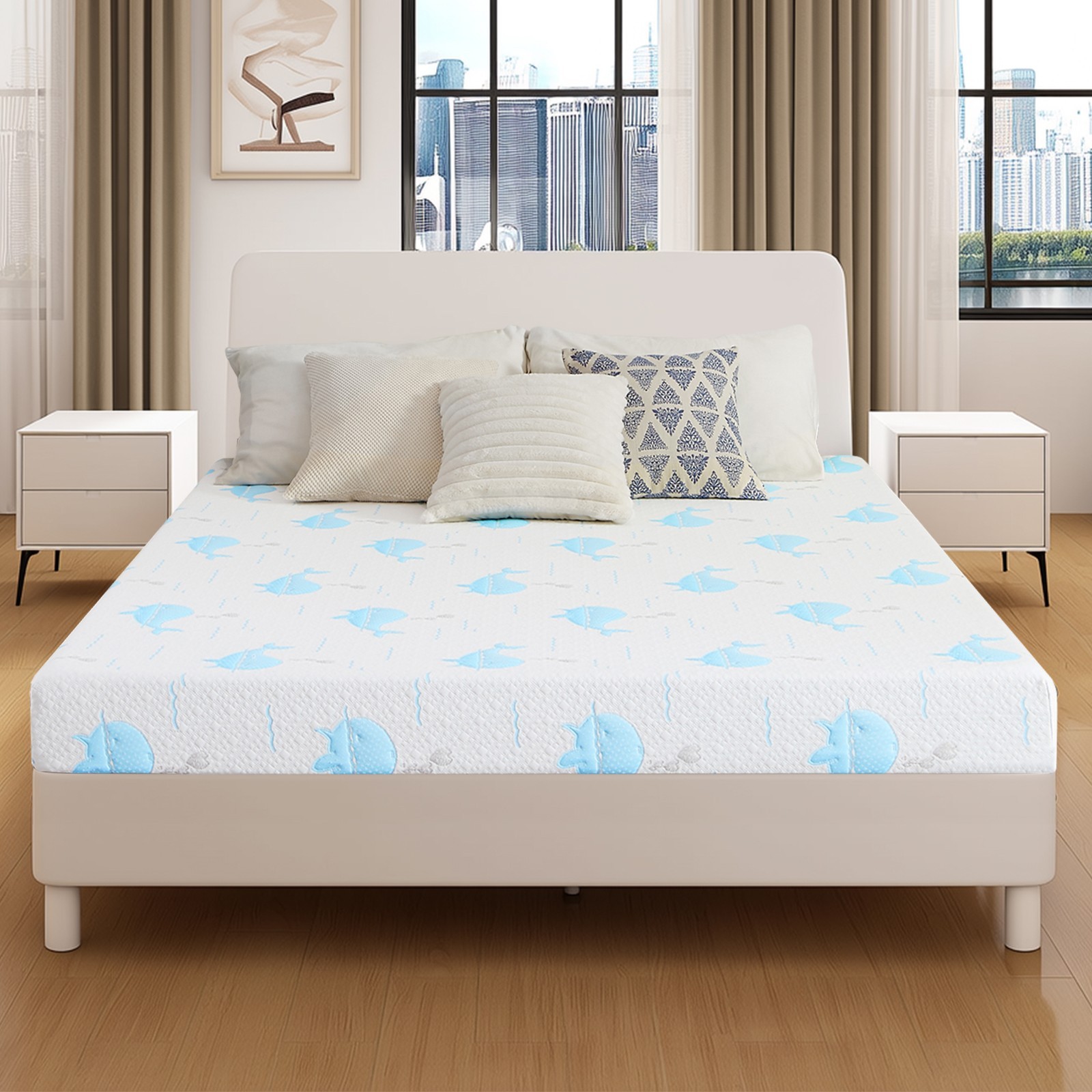 5″ 6″ Cooling Gel Memory Foam Mattress with Breathable Washable Cover in a Box