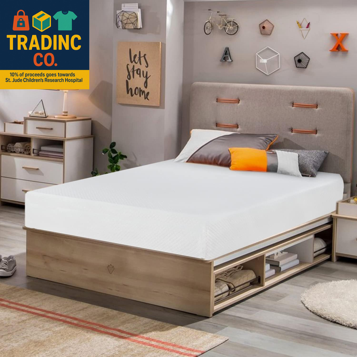 8″ Medium Firm Gel Memory Foam Mattress – CertiPUR-US, Removable Cover