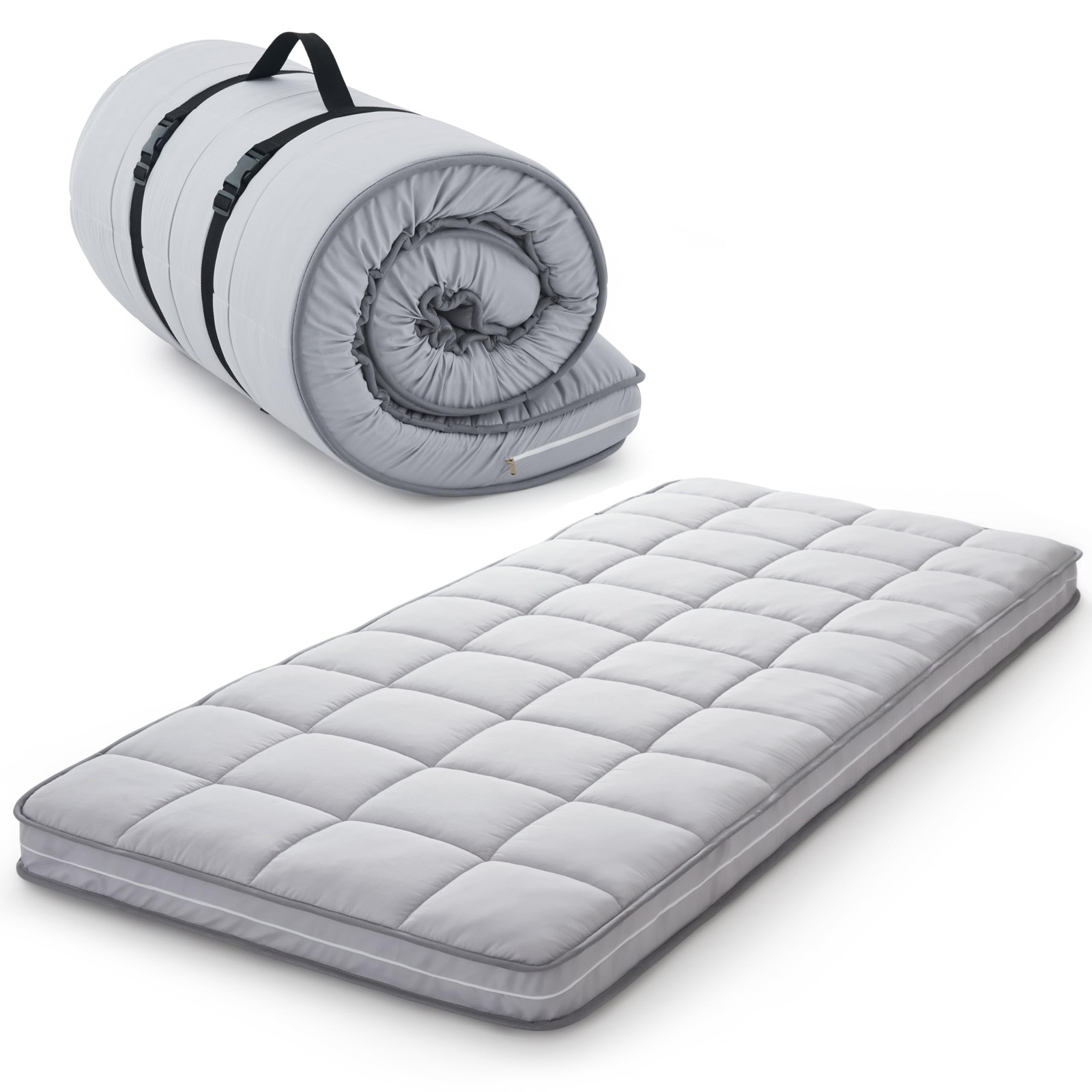 4Inch Cot Mattress Topper,Narrow Twin Infused Memory Foam,Machine Washable Th…