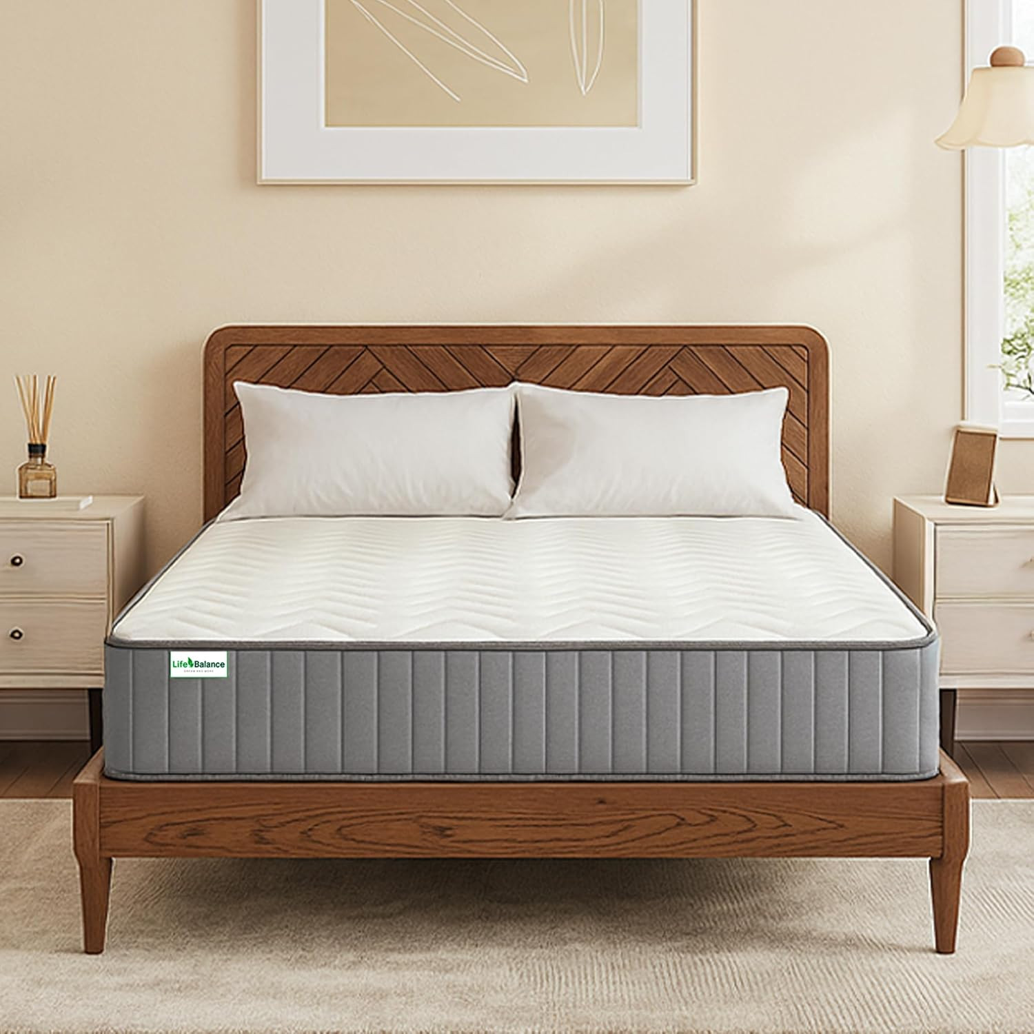 12″ Hybrid Queen Mattress – Cooling Gel, Pocket Coils, USA Made, CertiPUR-US