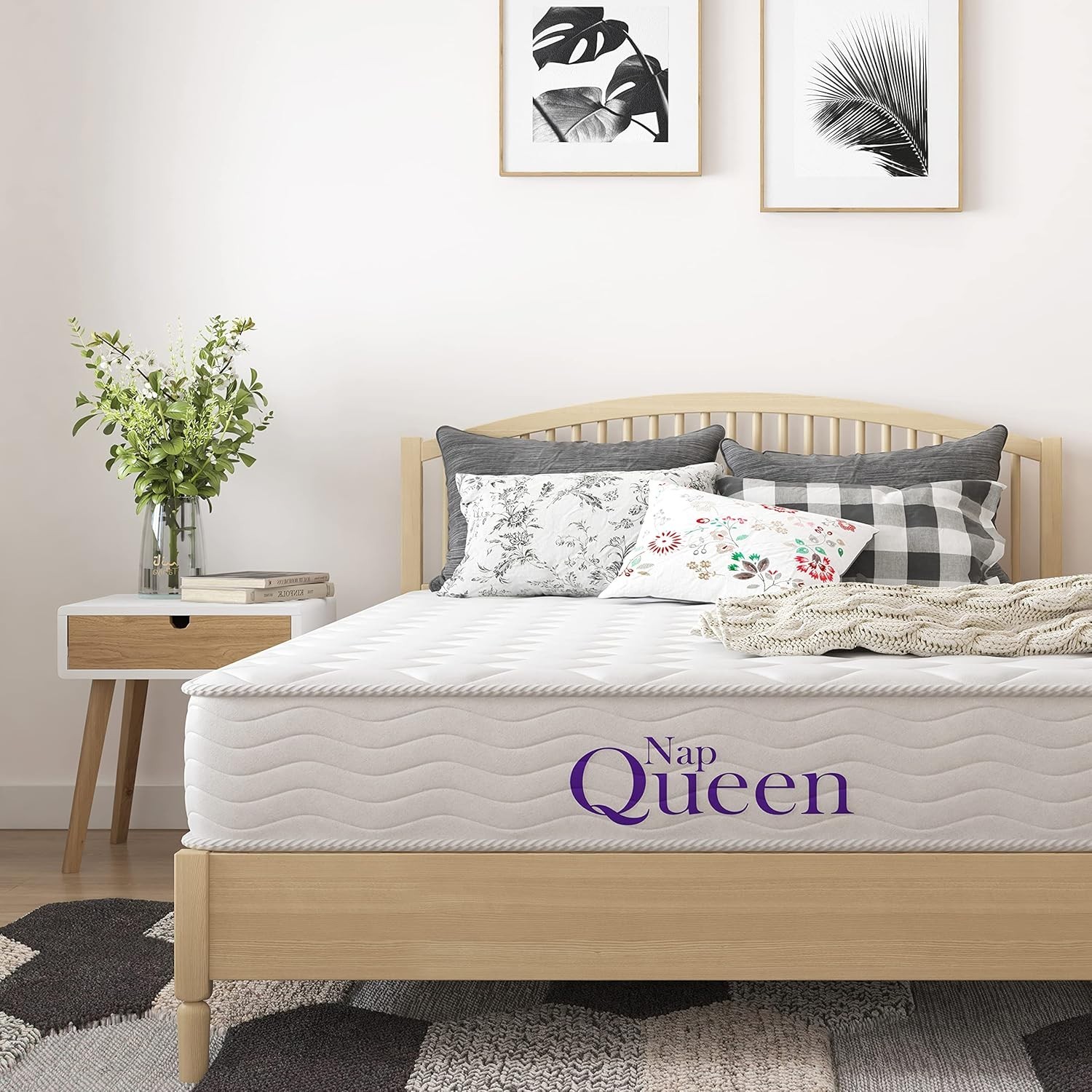 Water Resistant 8 Inch Bonnell Coil Queen Mattress – Memory Foam Comfort