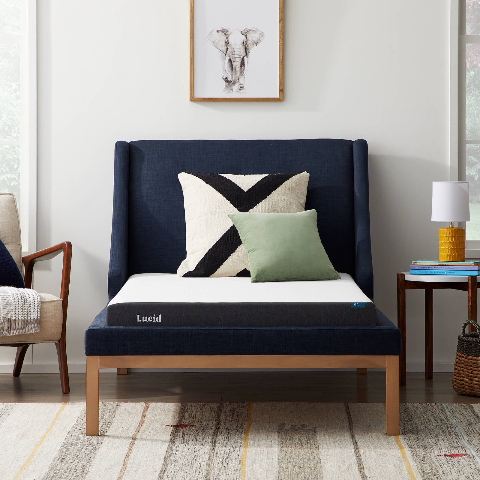 Lucid 5 Inch Firm Gel Memory Foam Mattress – Bamboo Charcoal Infused