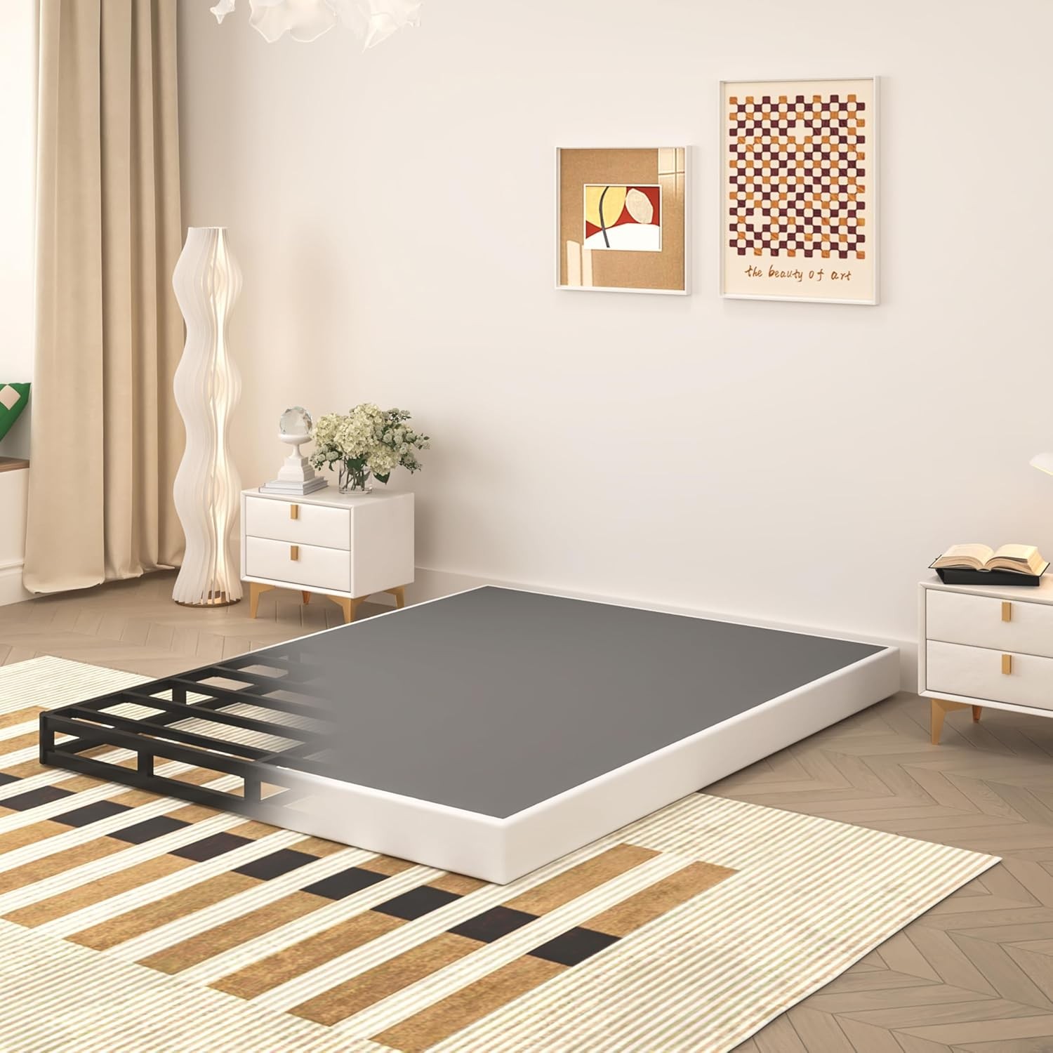Metal Box Spring, Heavy Duty 3000 lbs Mattress Foundation