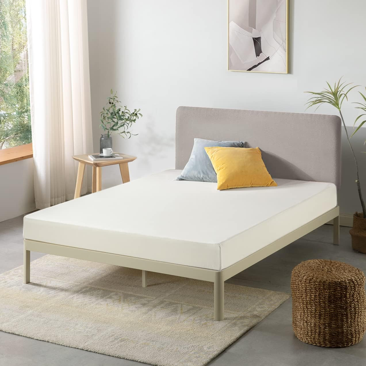 Full Mattress 6 Inch Bed-In-A-Box, Green Tea Memory Foam White