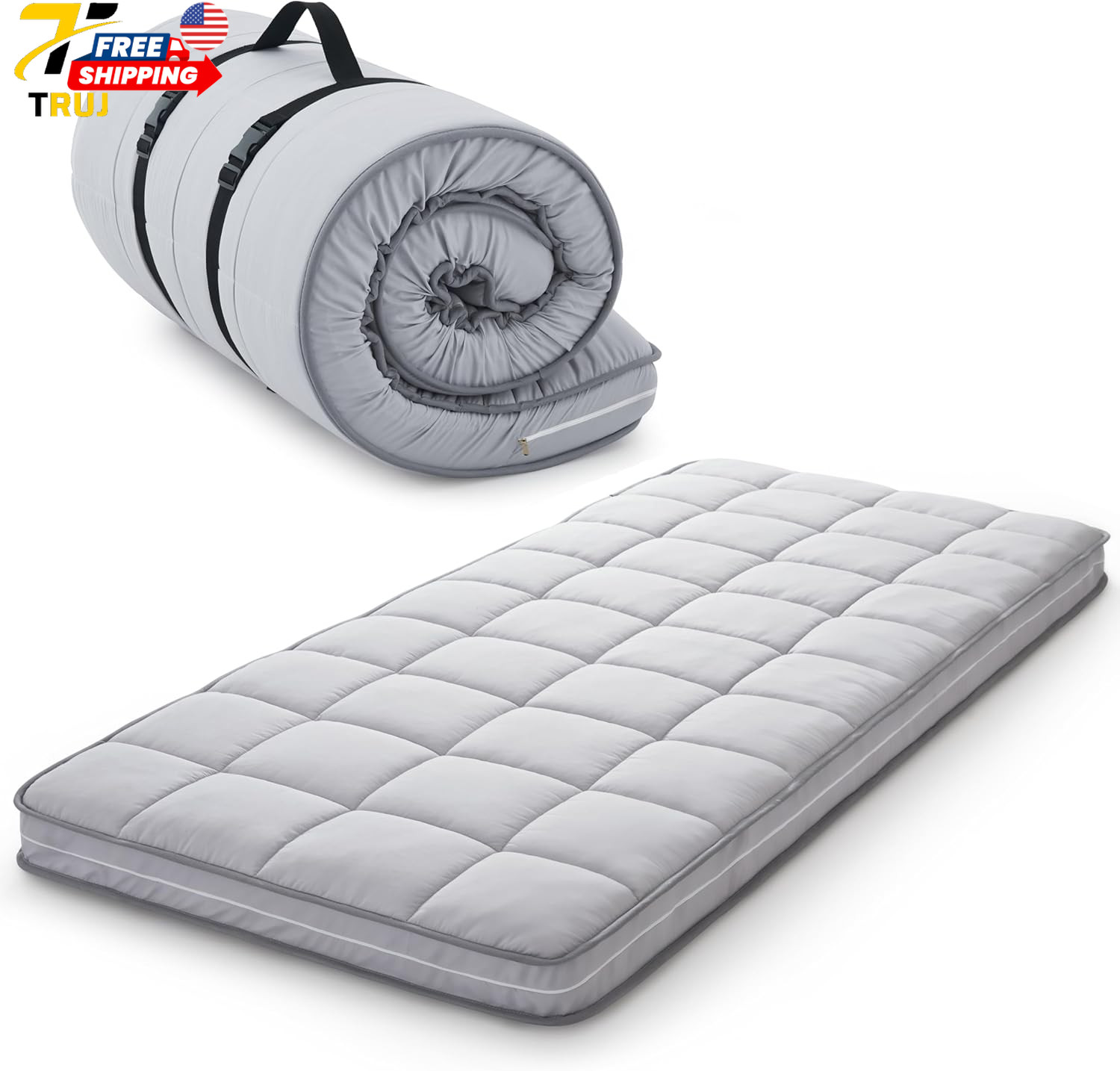4Inch Cot Mattress Topper Small Single Gel Infused Memory Foam Machine Washable