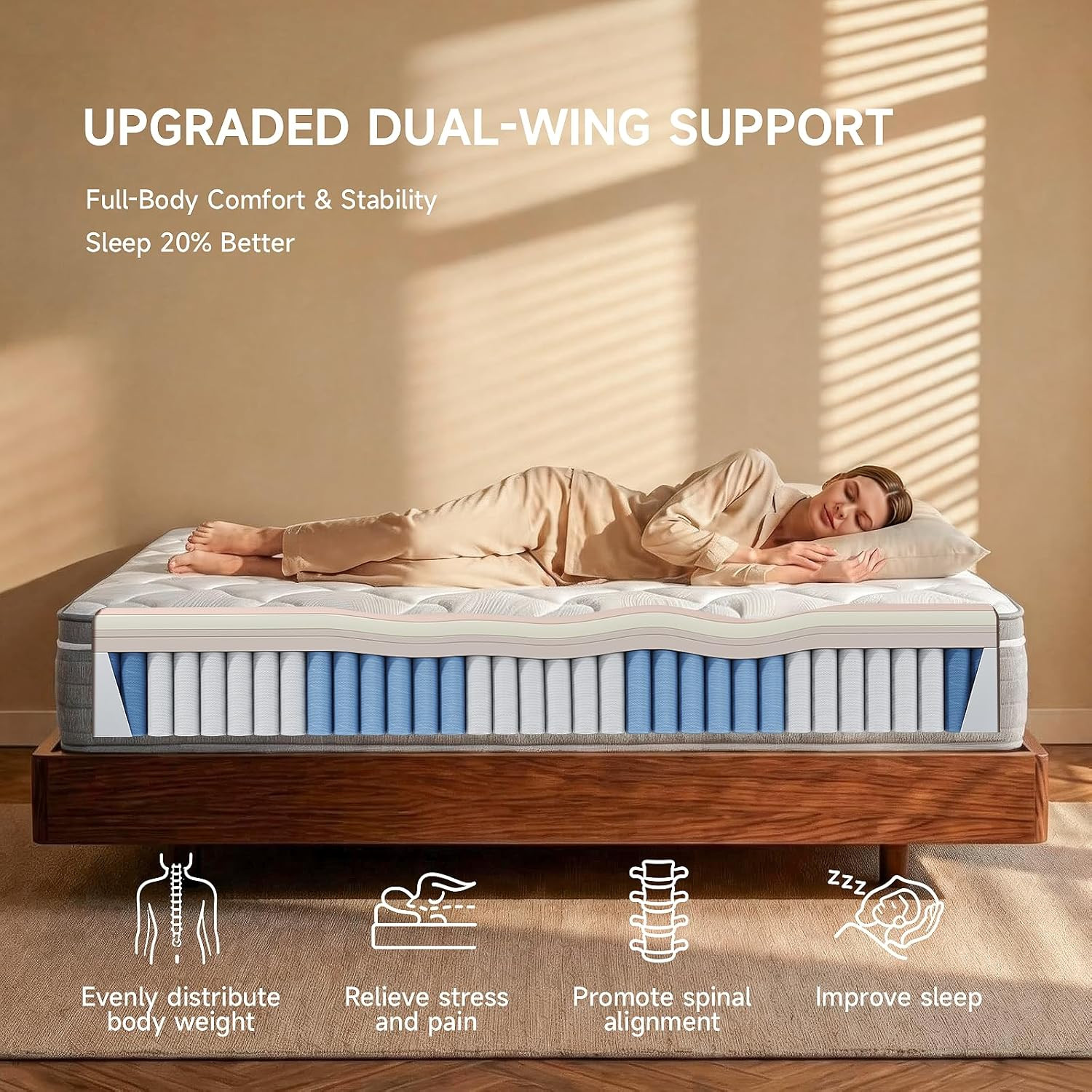 Queen mattress 12 inch,Queen Size Mattresses in a Box,Memory Foam Hybrid Mattres