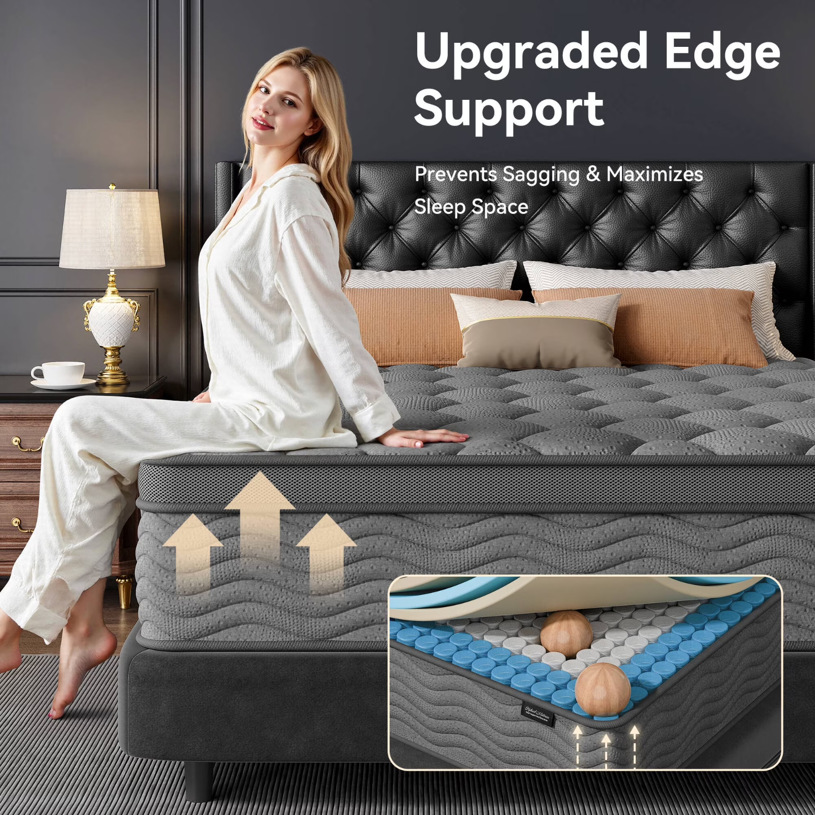 10″ Twin Colchon Gel Memory Foam Hibrido Cama Twin Mattress Hybrid Medium Firm