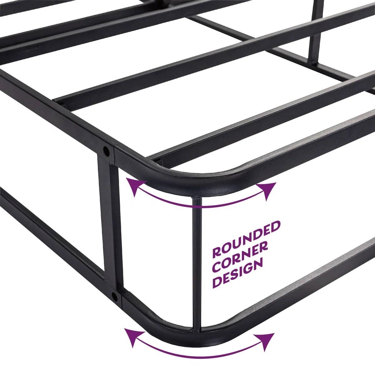 Twin 5in Low Profile Metal Box Spring Mattress Foundation with Cover