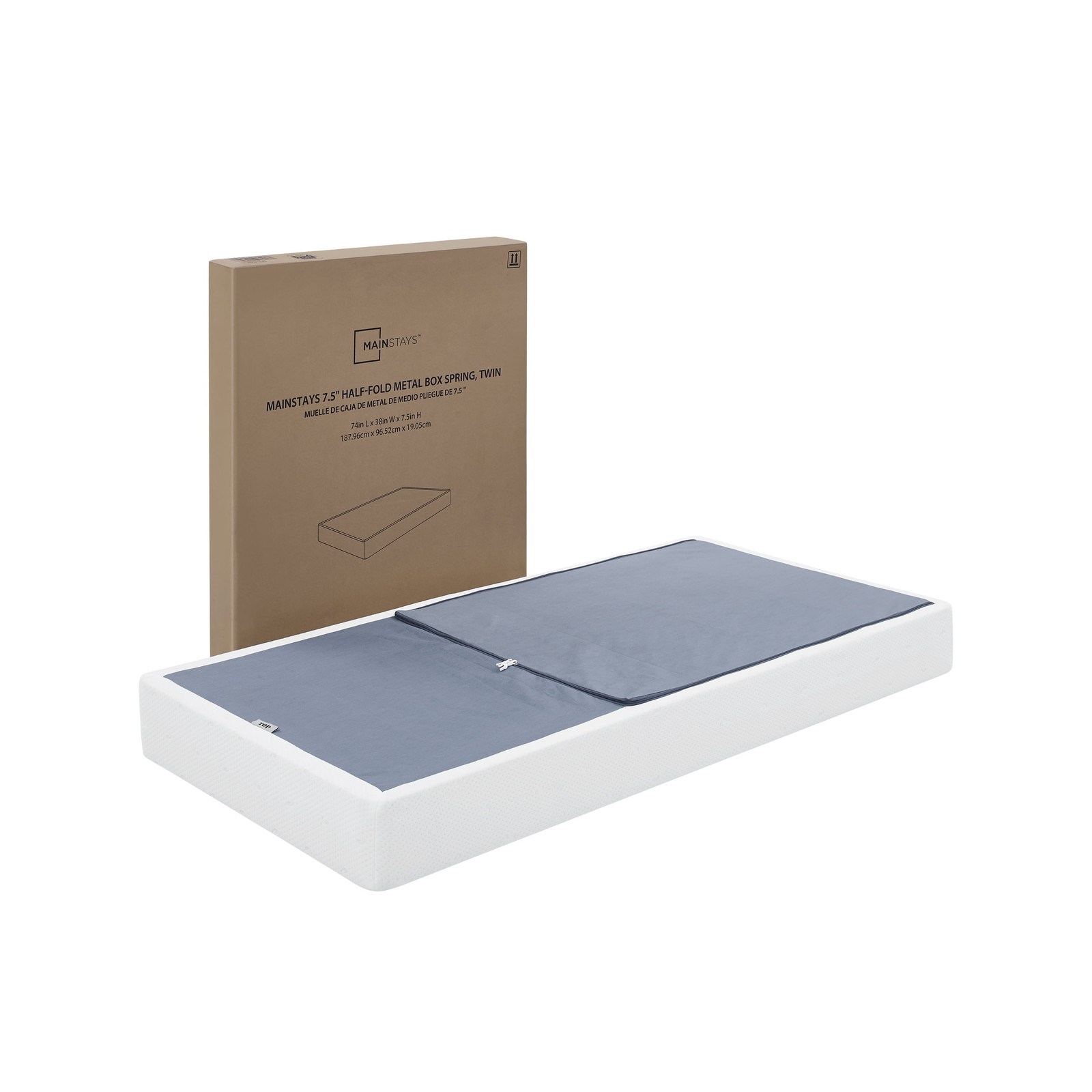 Mainstays MS2601008908 7.5″ Half-Fold Metal Box Spring, Twin