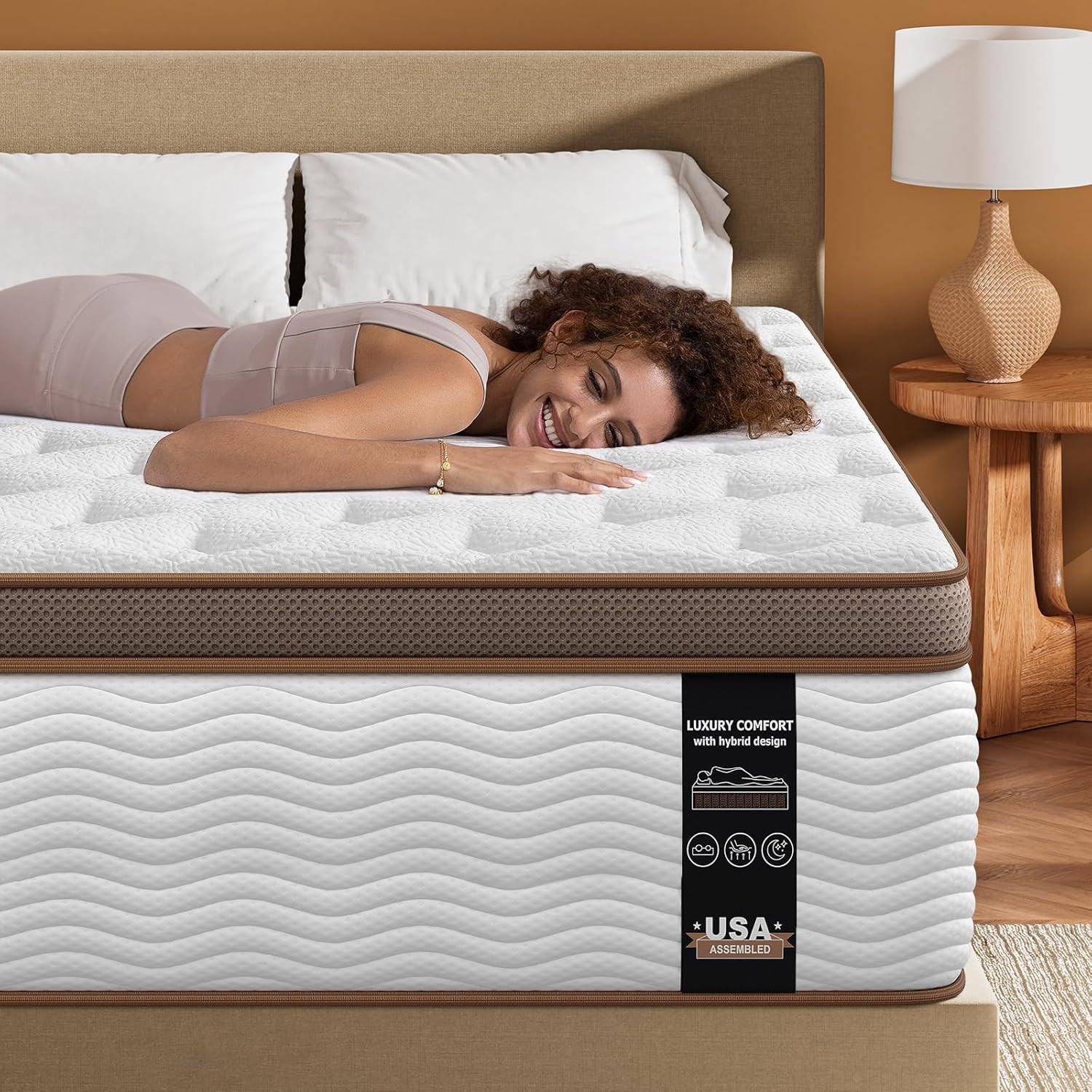 Bedstory Queen Mattress 14 Inch – Firm Hybrid Mattress with Orthopedic Spinal Su