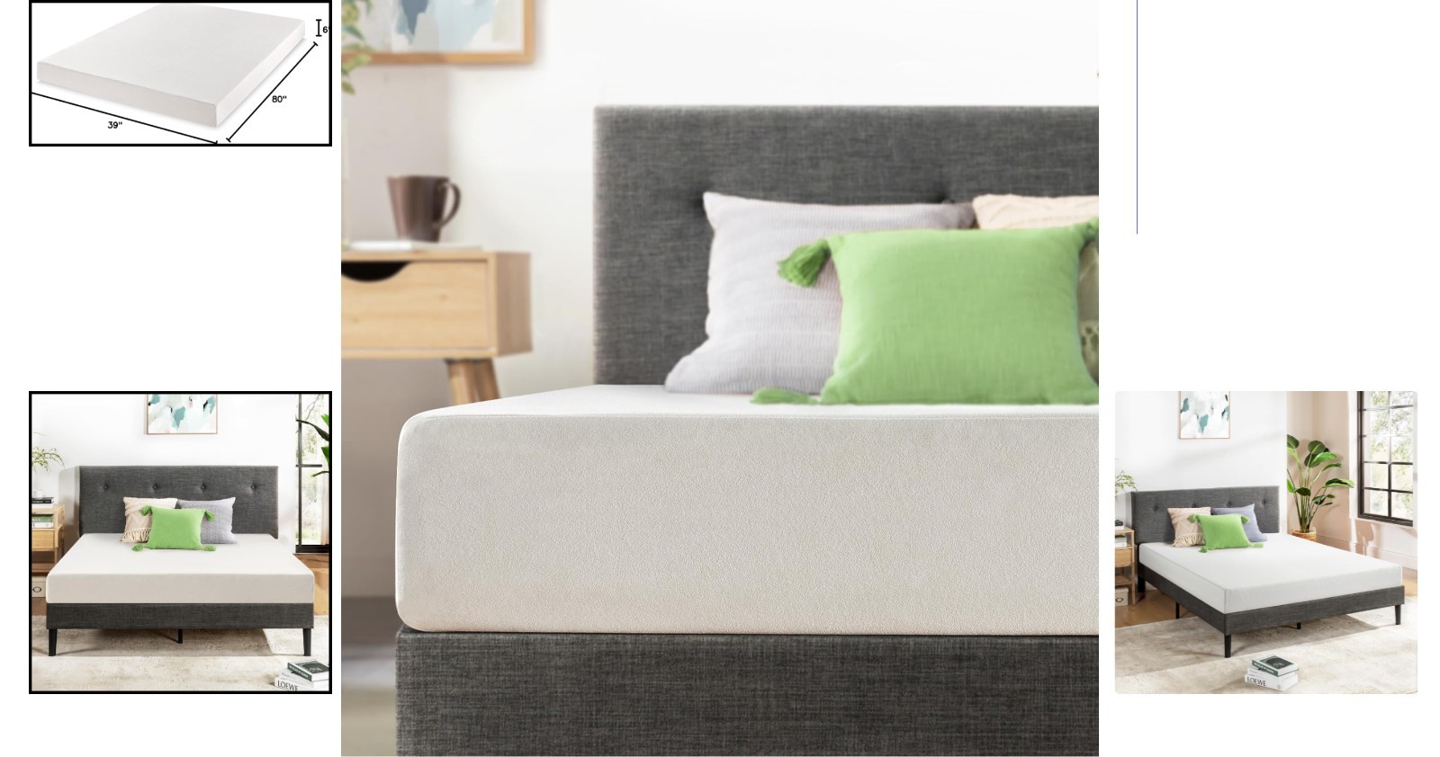 6-Inch Twin XL Memory Foam Mattress – Eco-Friendly & Pressure Relieving