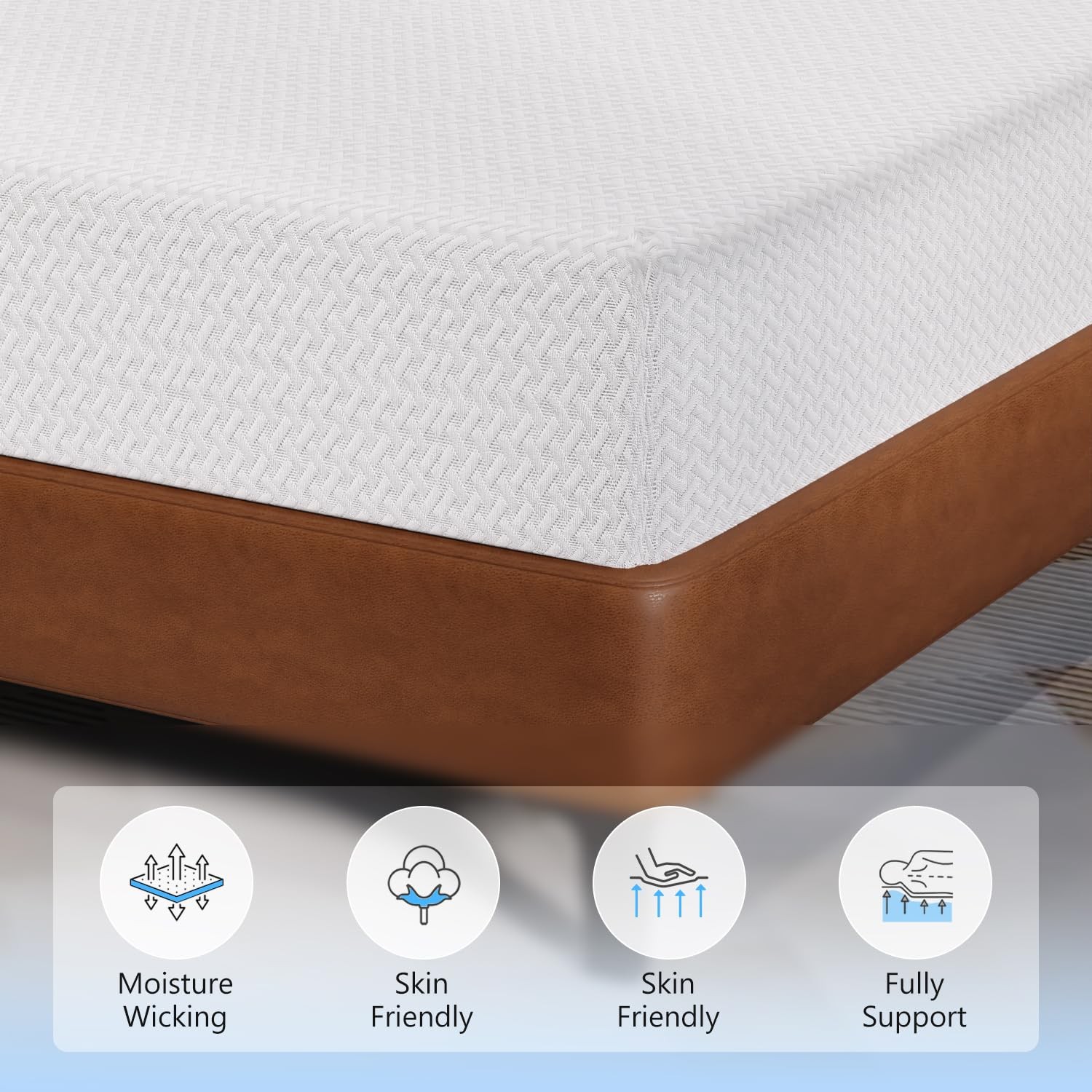 5 Inch Green Tea Queen Cooling Memory Foam Mattress/Medium-Firm Mattress for …