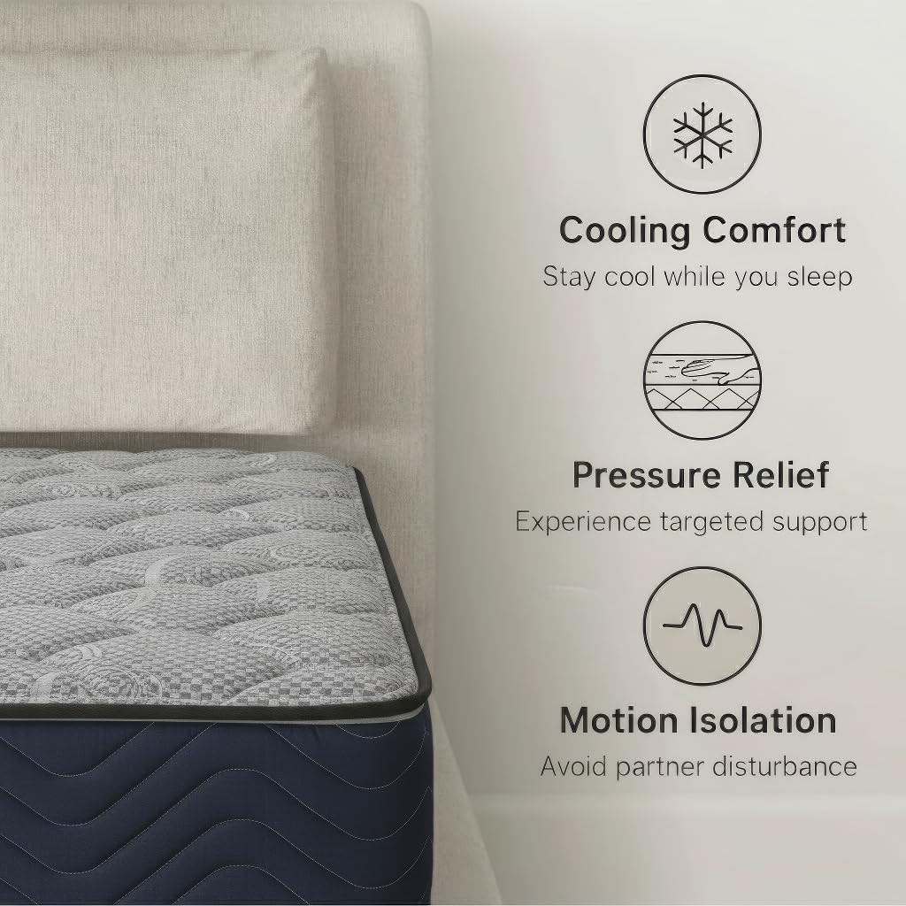 Hybrid Queen Mattress 8 Inch – Firm Bed in a Box with Memory Foam Comfort Layer