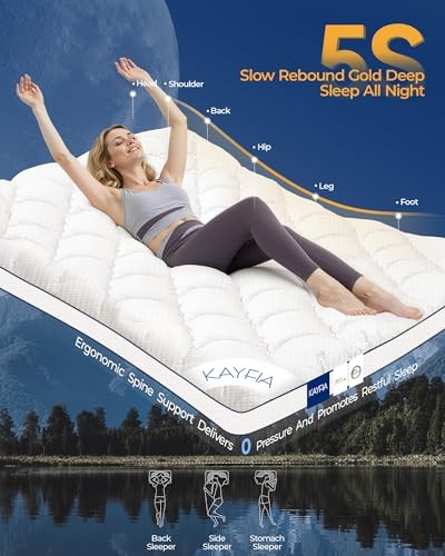 3 Inch Mattress Topper, Extra Thick Memory Foam Mattress Pad for Back Queen