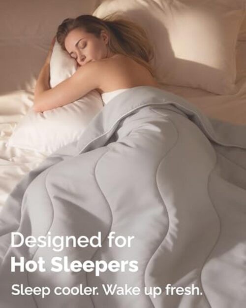 Light Grey Cooling Comforter – Full/Queen Size – 90″x90″ 02 – Full/Queen