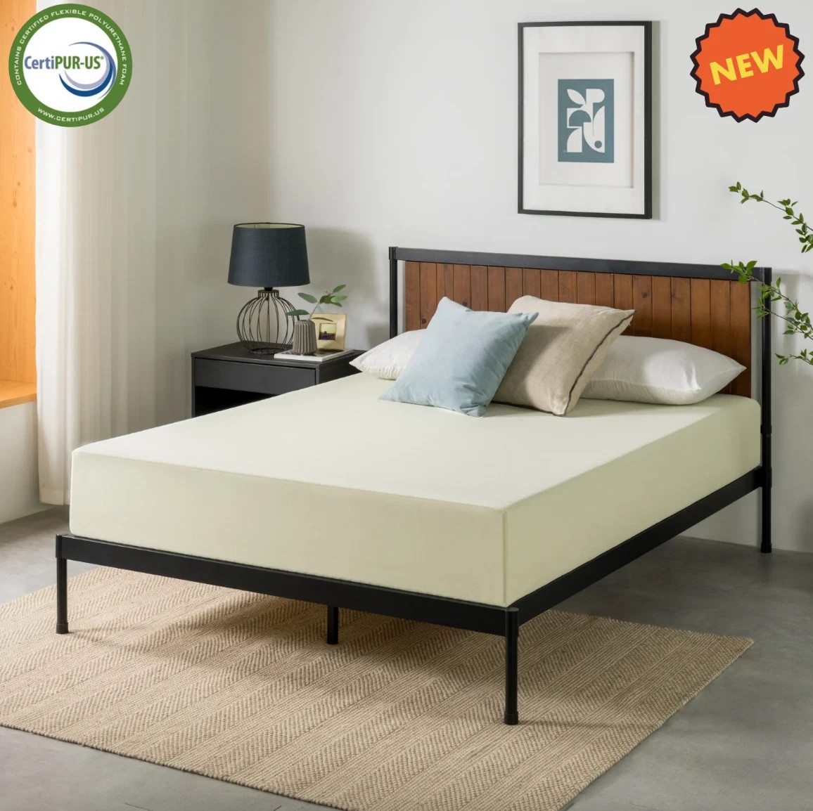10″ Colchones Twin Size De Espuma 10 Pulgadas Gel Memory Foam Cooling Mattress