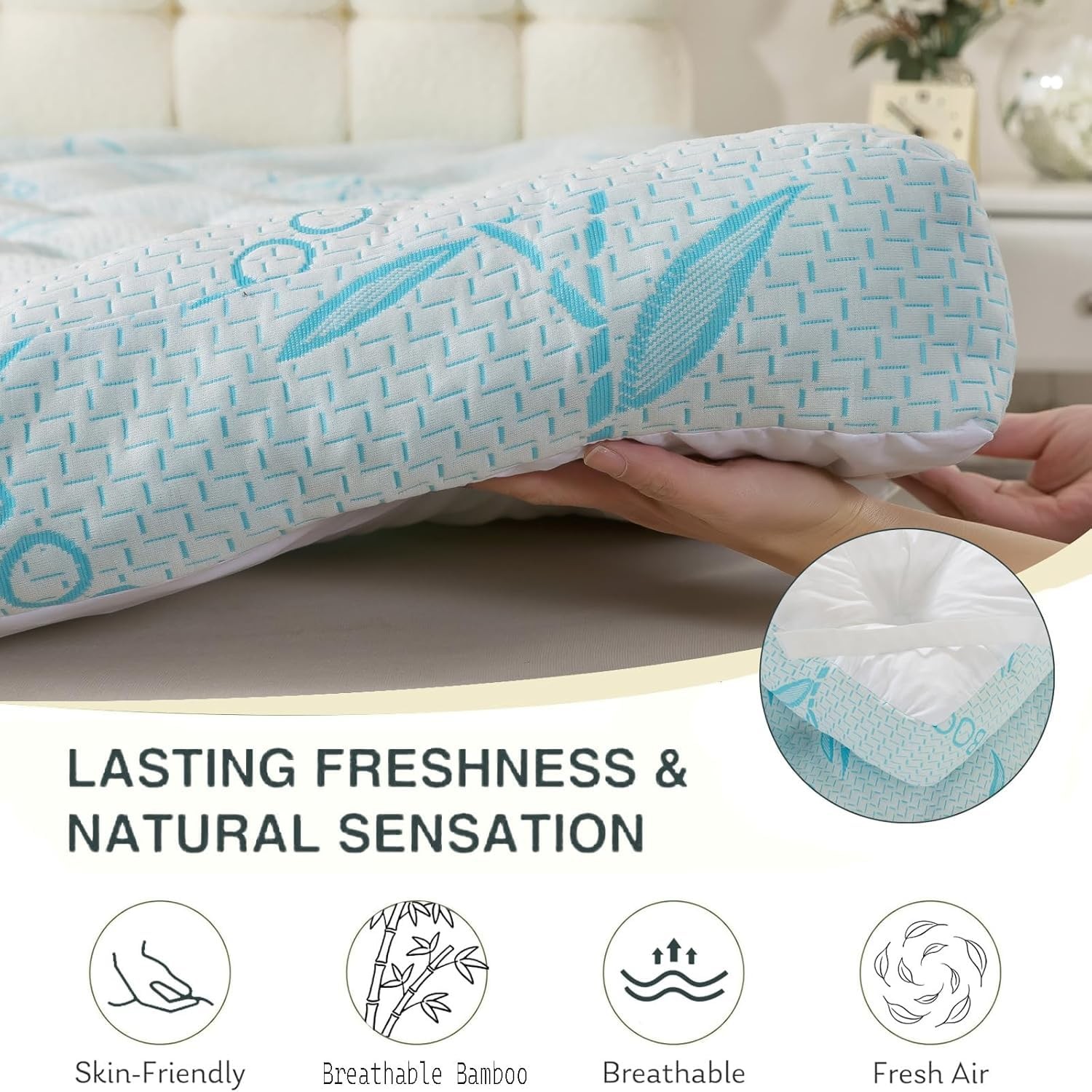 4-5 Inch Mattress Topper Queen Size, 2100 GSM Pillow Top