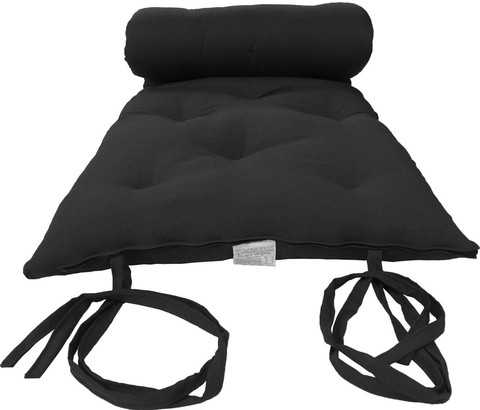 Japanese Floor Rolling Futon Mattresses, Cotton Pads 3 x 30 x 80, Black
