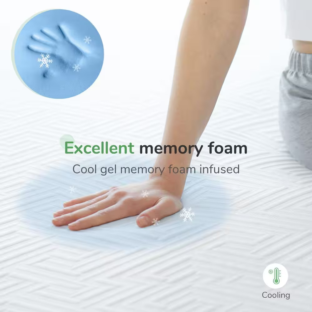 Cooling Twin Medium Cooling Gel Memory Foam 6 In. Mattress, Bed in a Box, Breath