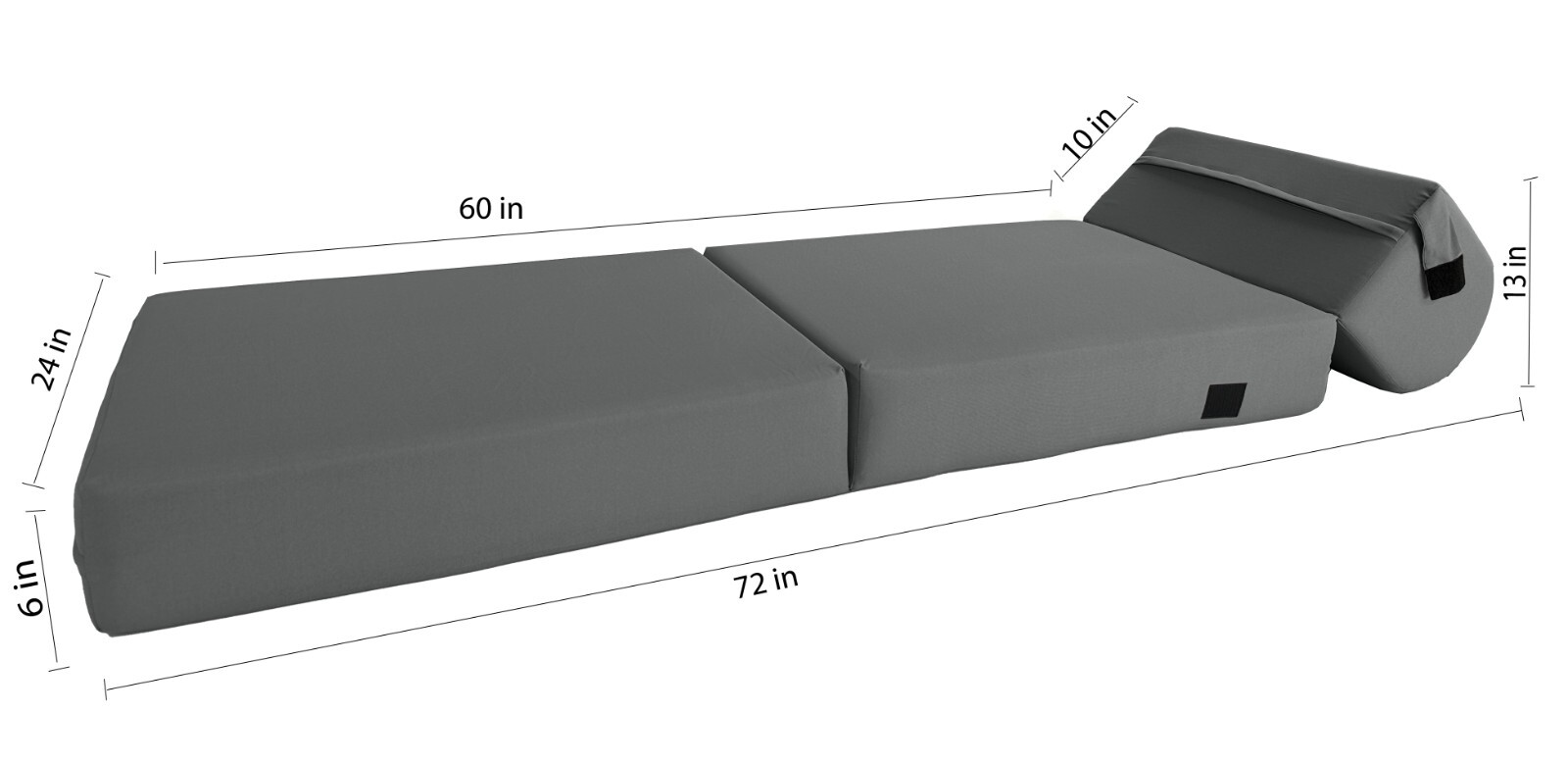 Sleeper Chair Folding Foam Beds, Floor Sofa Couches Mattresses 6x24x70 Gray