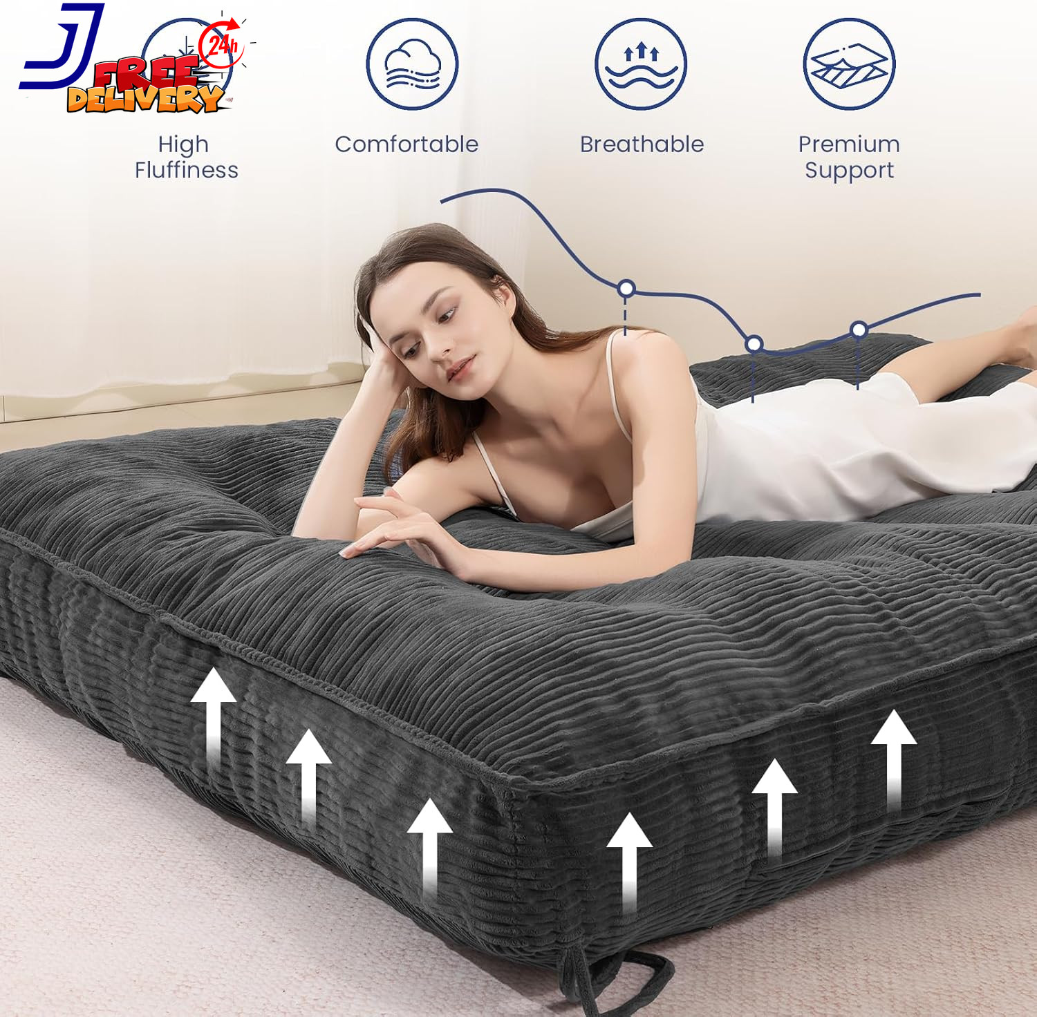 8″ Futon Mattress Full Size Thick Futons Sofa Couch Bed Sleeper Sofa Bed Floor